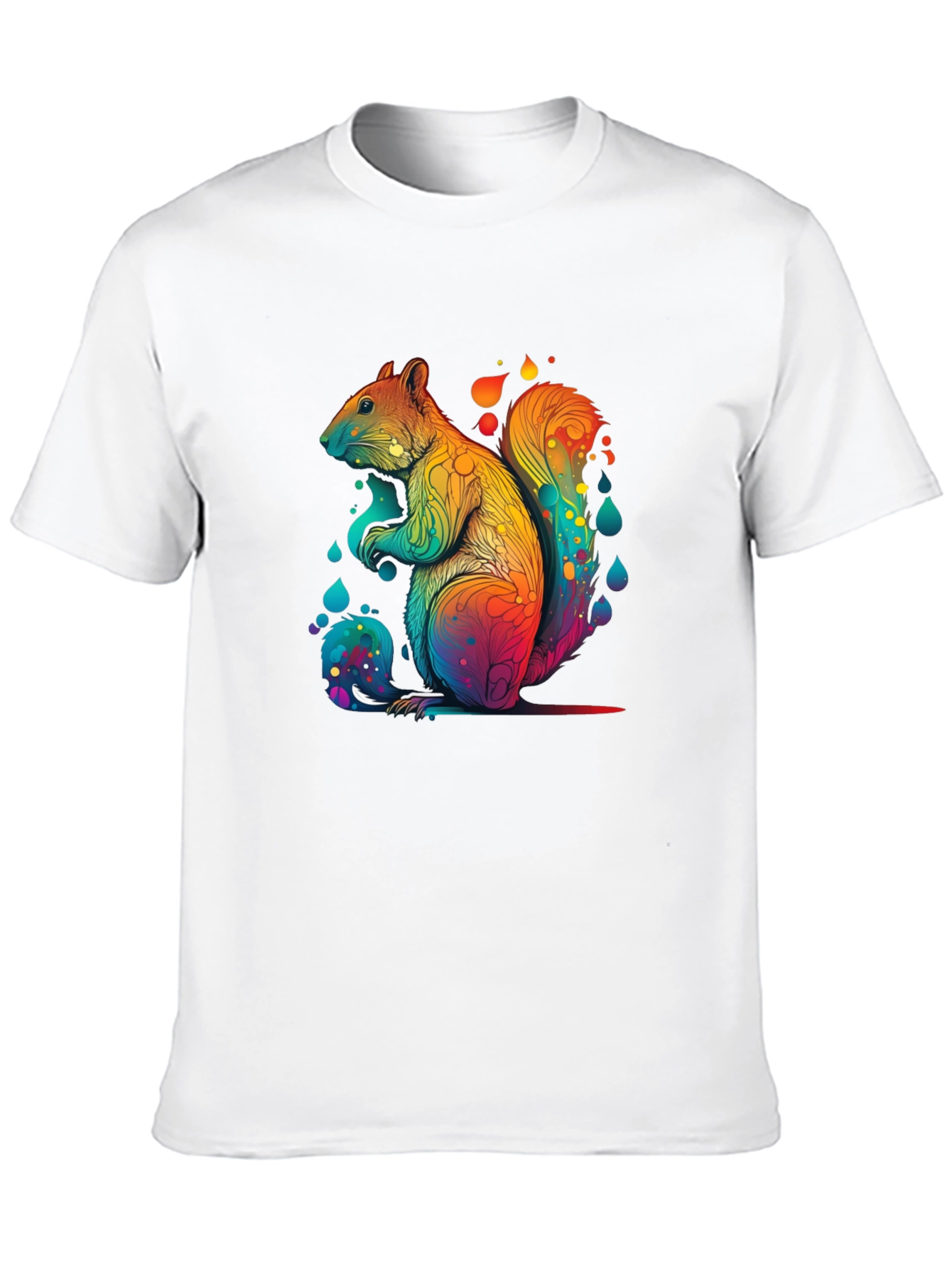 Rainbow Squirrel Graphic Tee - Unisex Black T-Shirt
