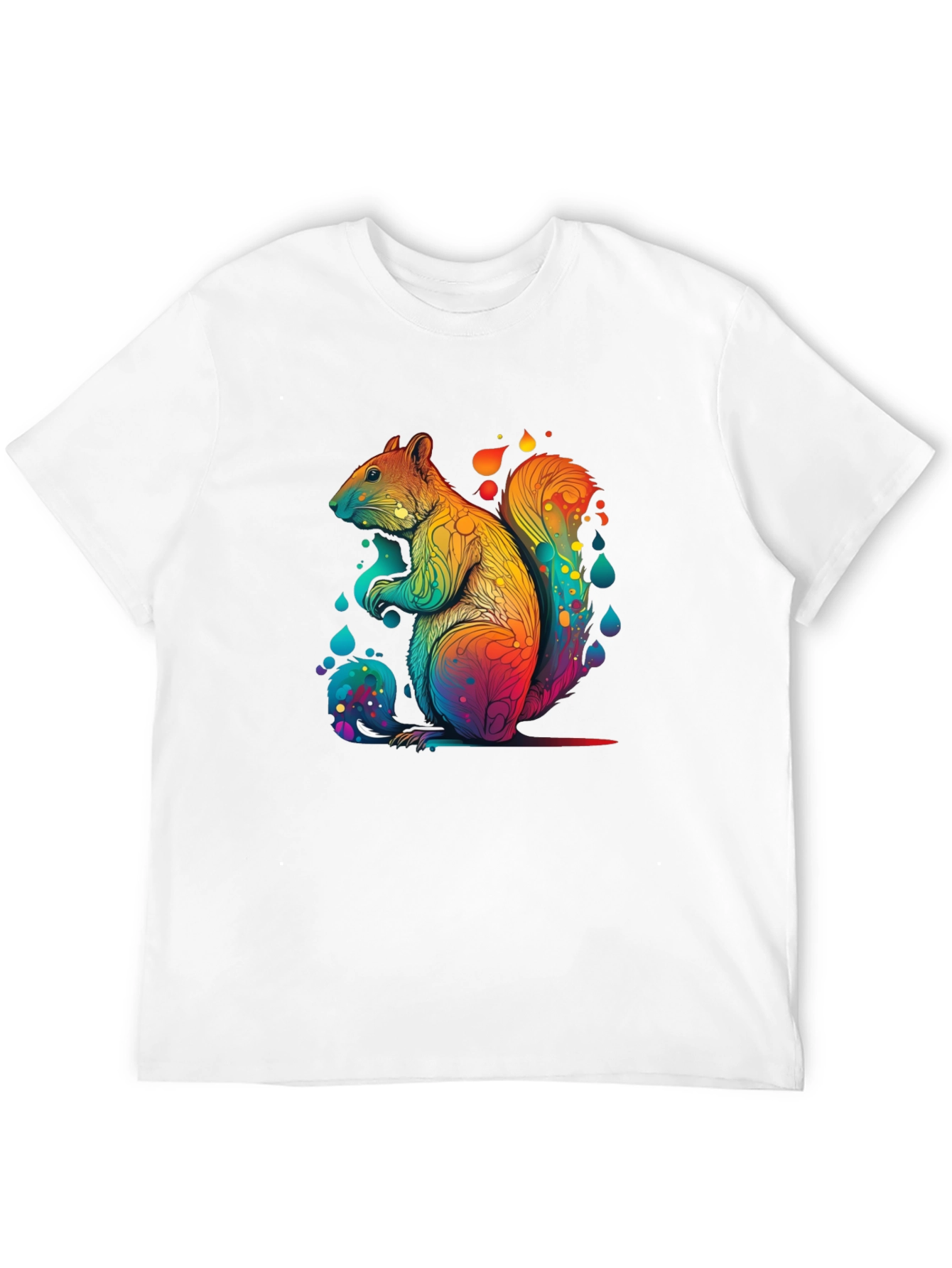 Rainbow Squirrel Graphic Tee - Unisex Black T-Shirt