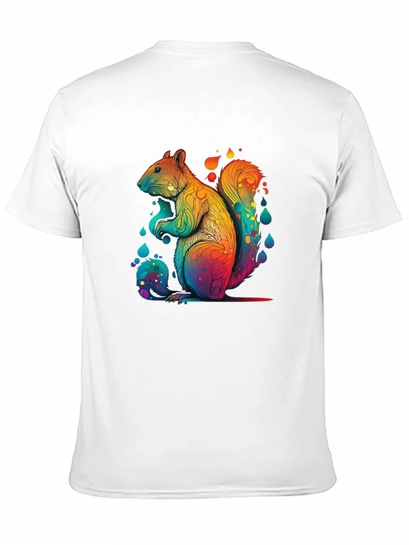 Rainbow Squirrel Graphic Tee - Unisex Black T-Shirt