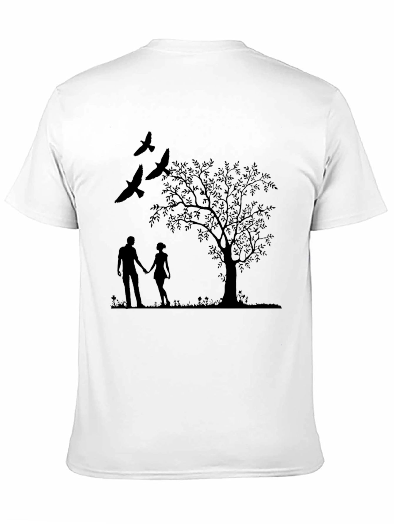 Silhouette Couple & Tree Black T-Shirt