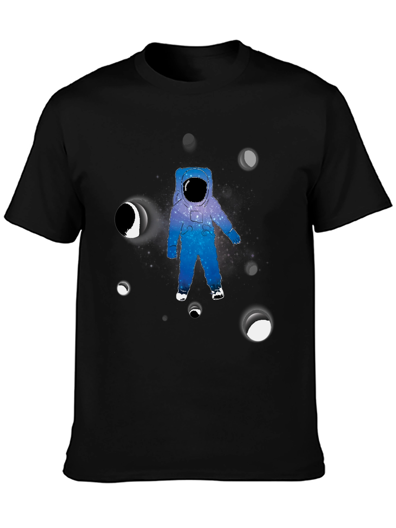 Astronaut Graphic Print Black T-Shirt