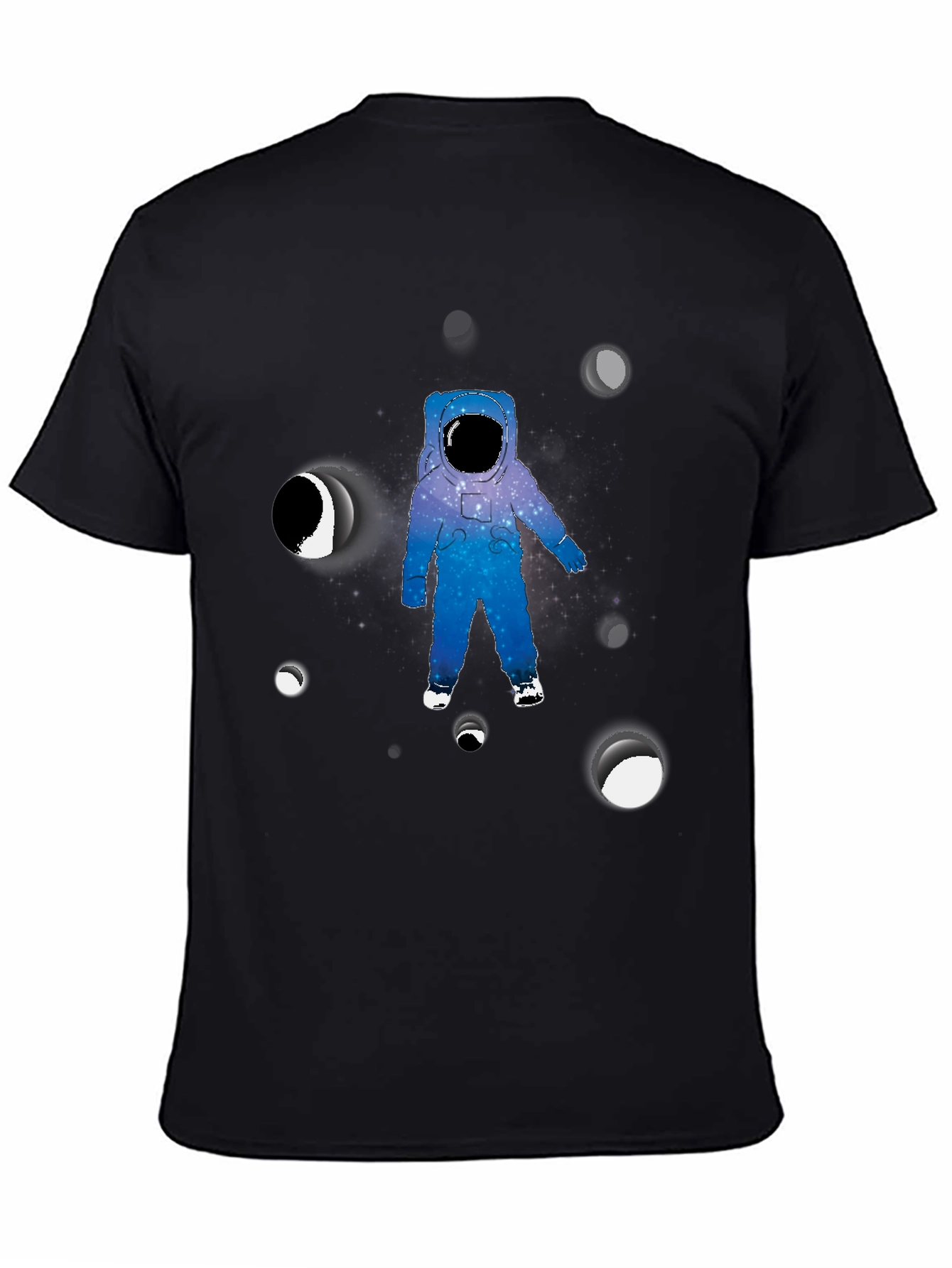 Astronaut Graphic Print Black T-Shirt