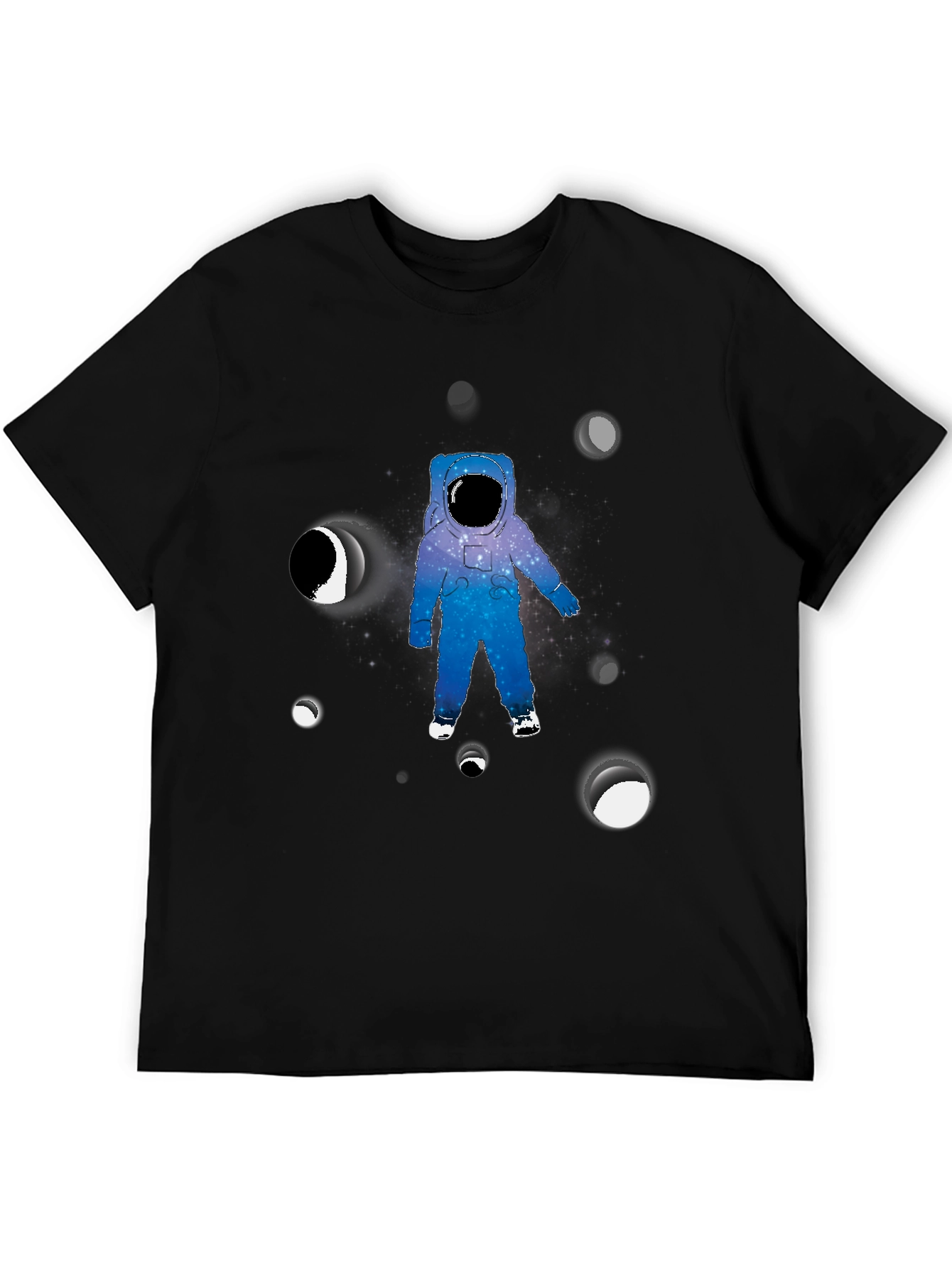 Astronaut Graphic Print Black T-Shirt