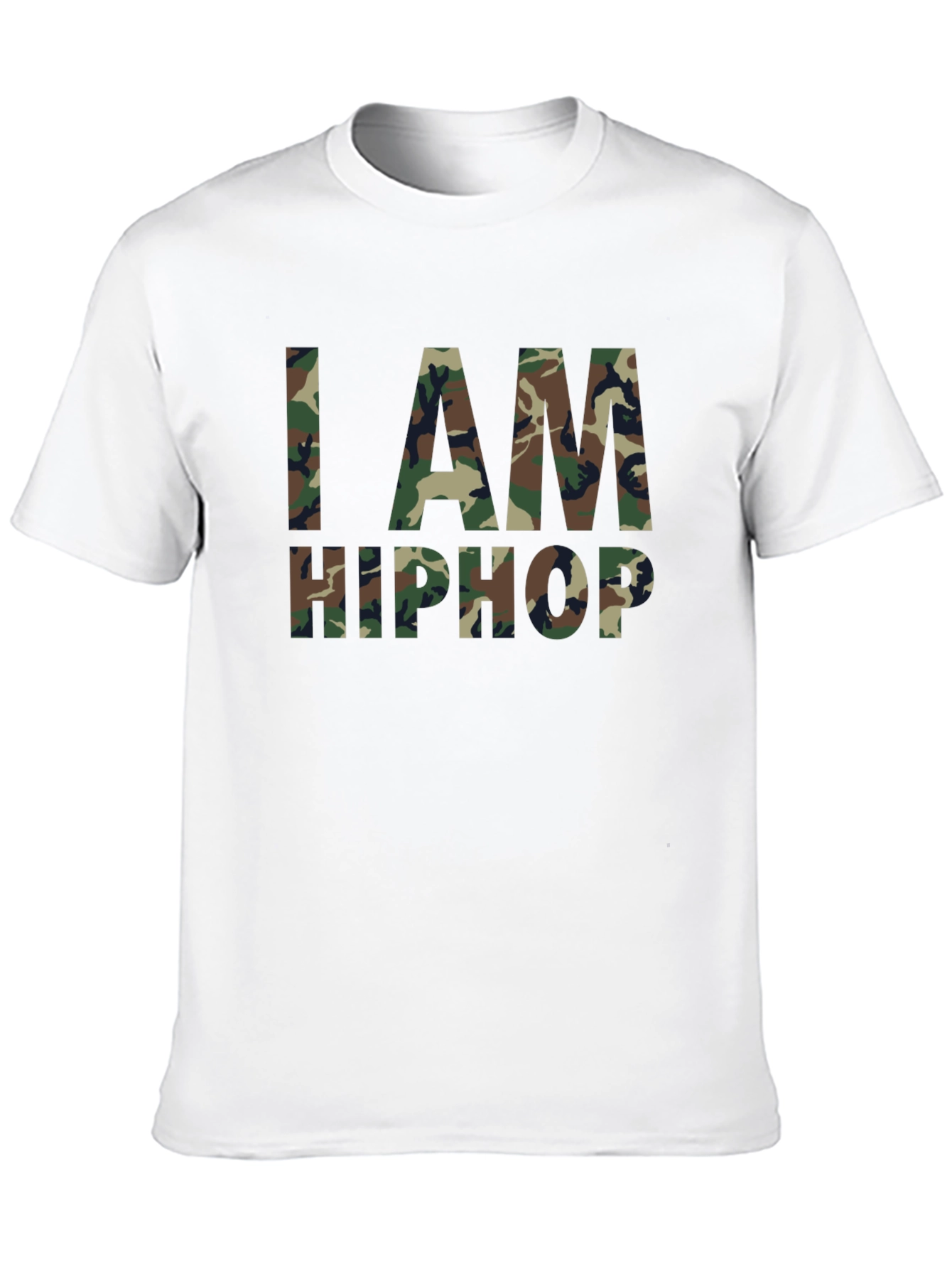 I AM HIP HOP Camo Print Black T-Shirt