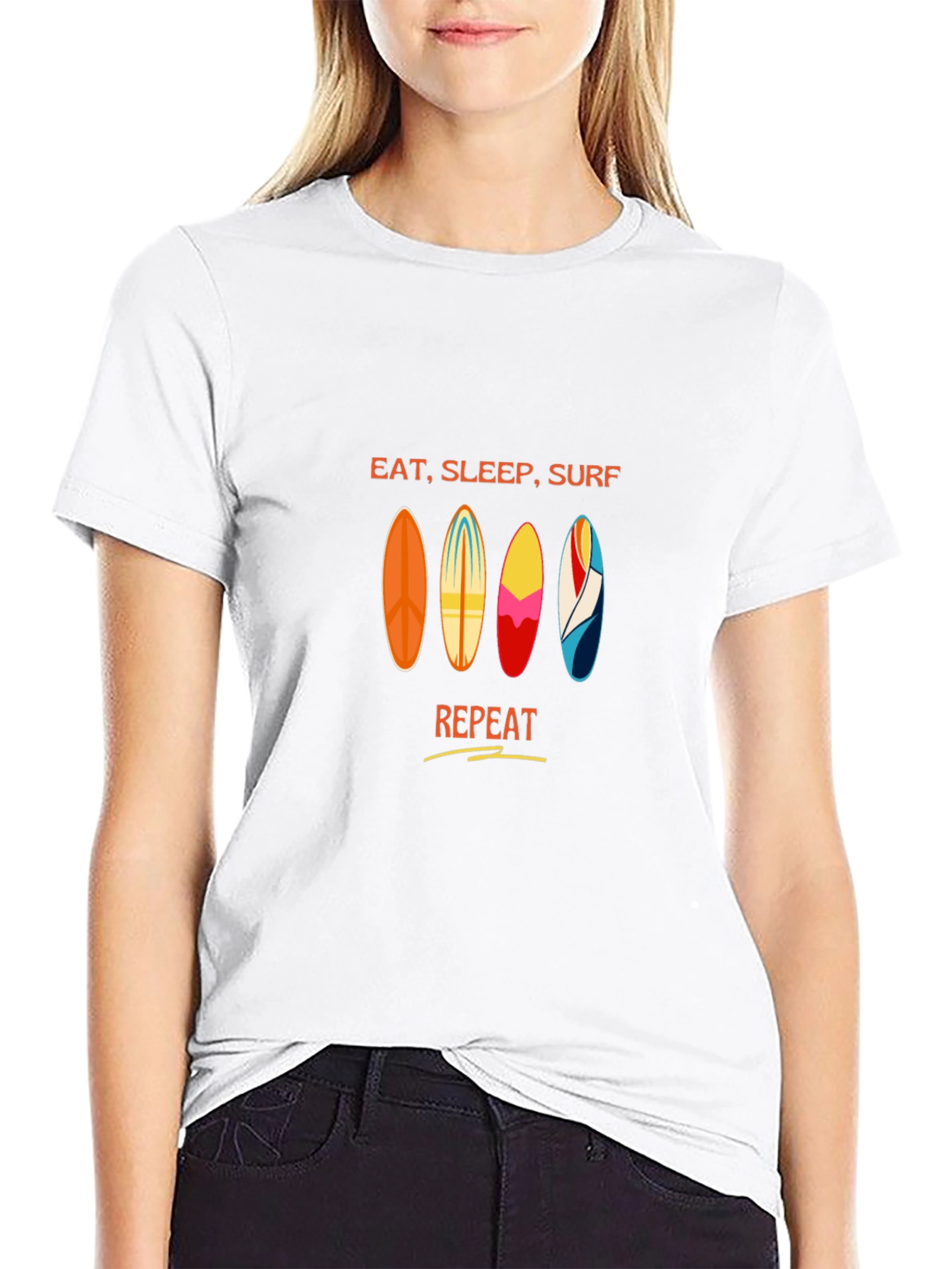 Eat Sleep Surf Repeat Graphic Tee