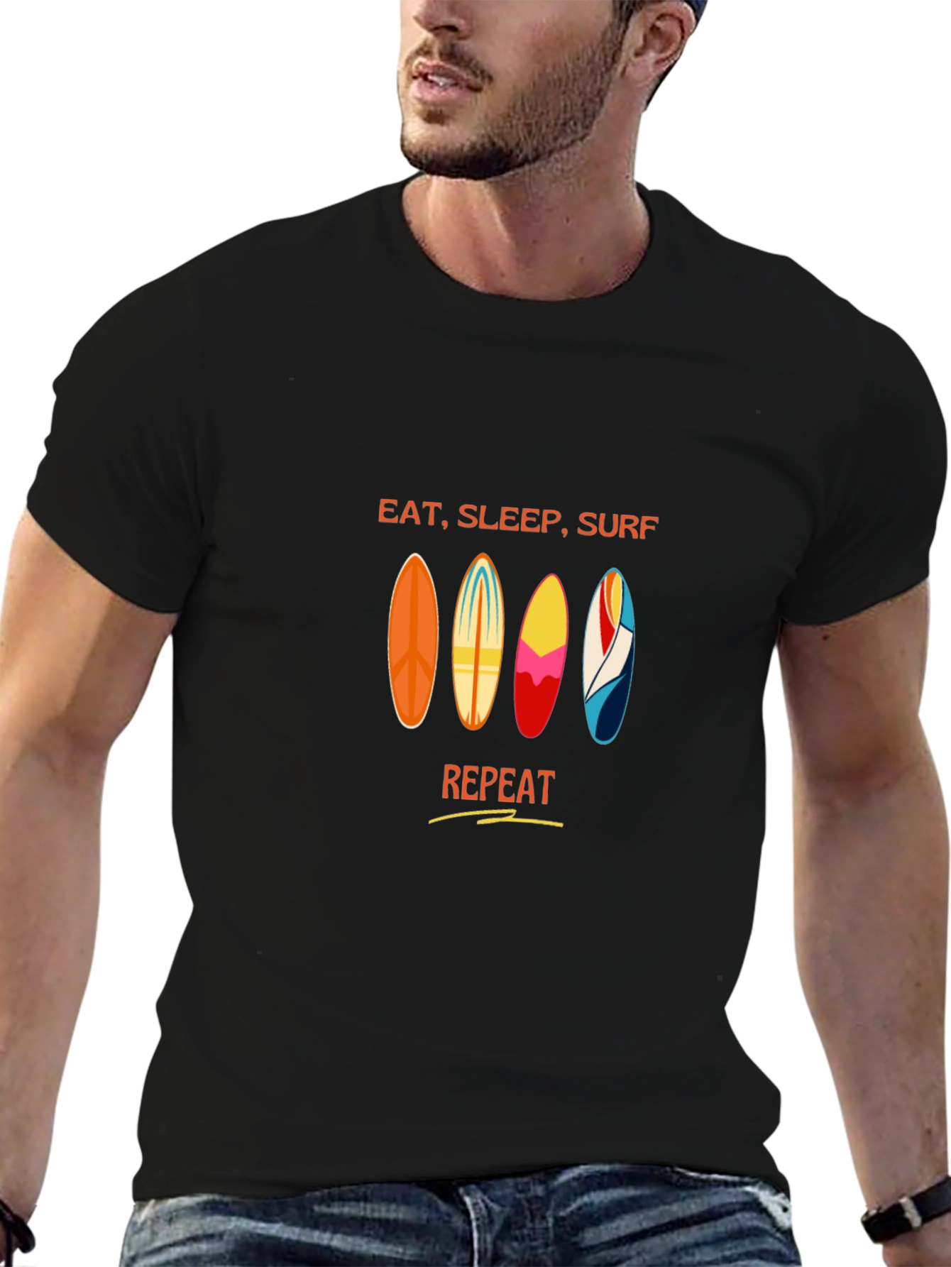 Eat Sleep Surf Repeat Graphic Tee