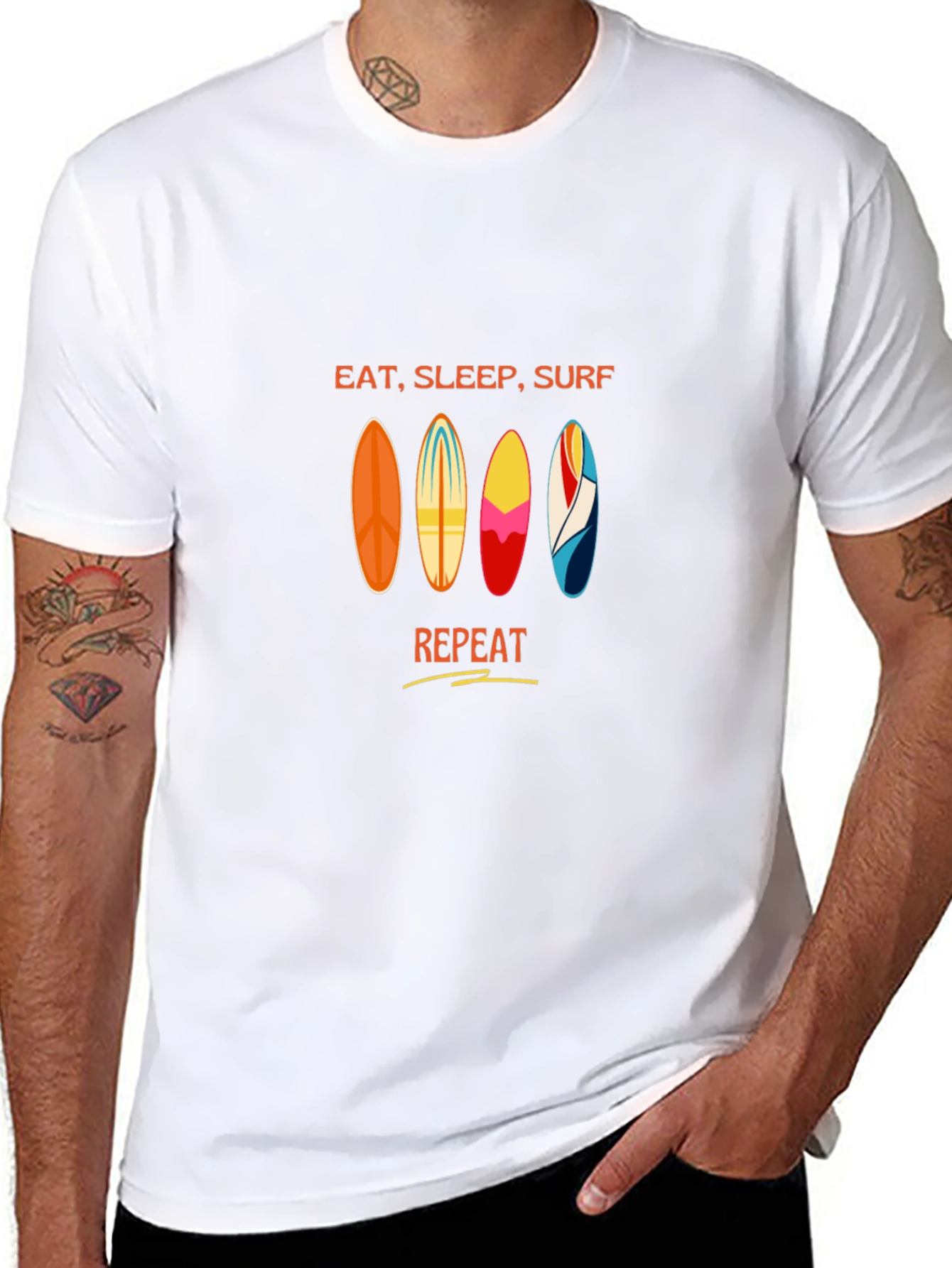 Eat Sleep Surf Repeat Graphic Tee