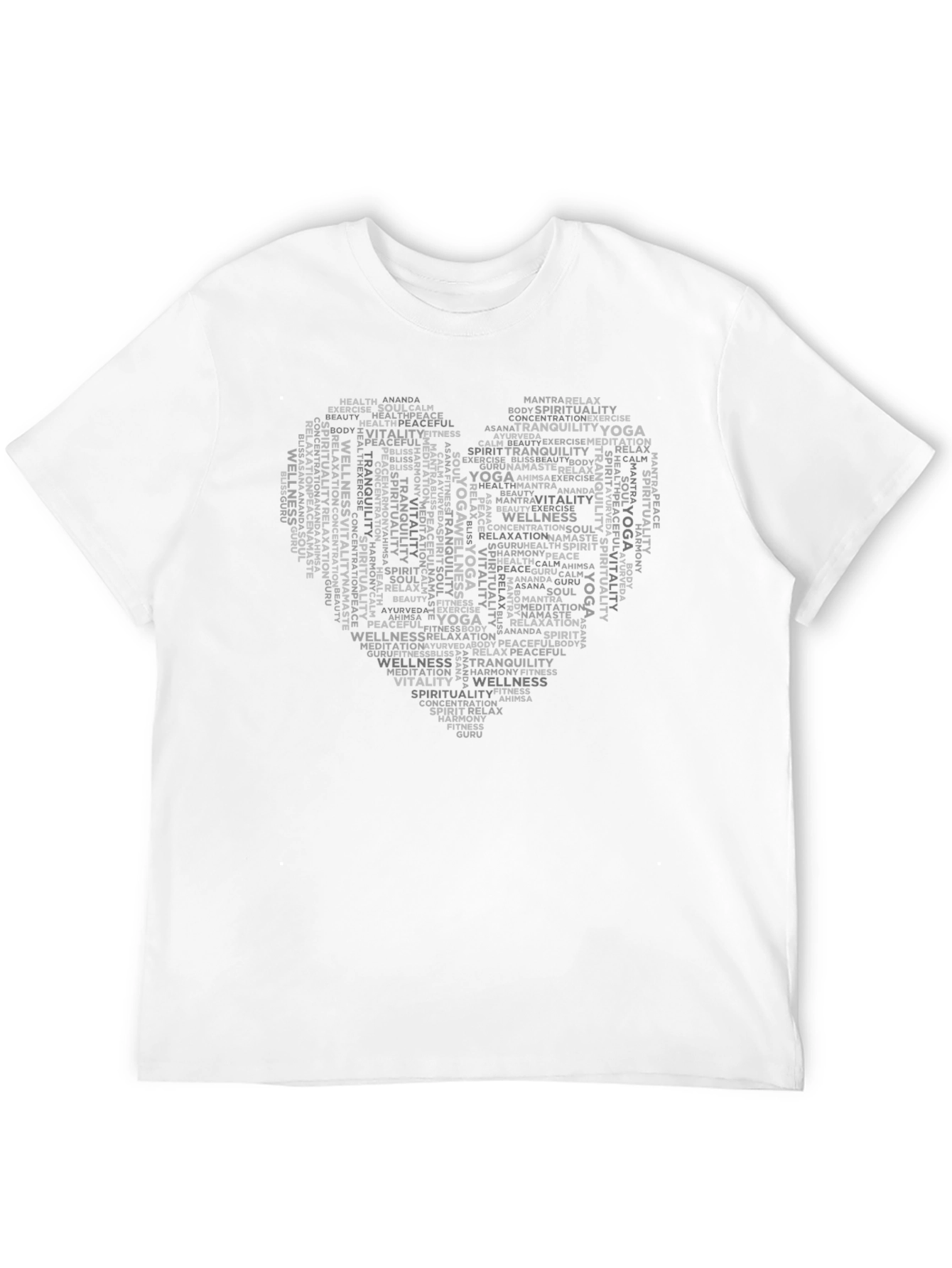 Yoga Word Art Heart Graphic T-Shirt