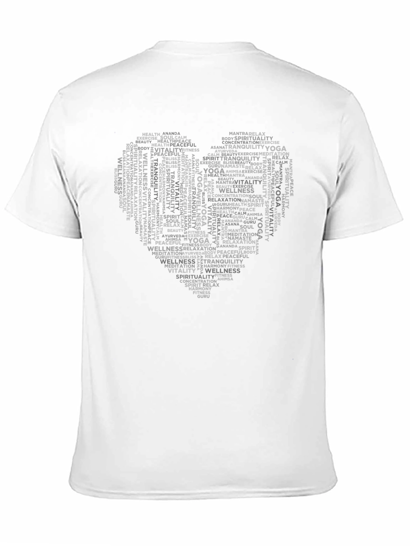 Yoga Word Art Heart Graphic T-Shirt