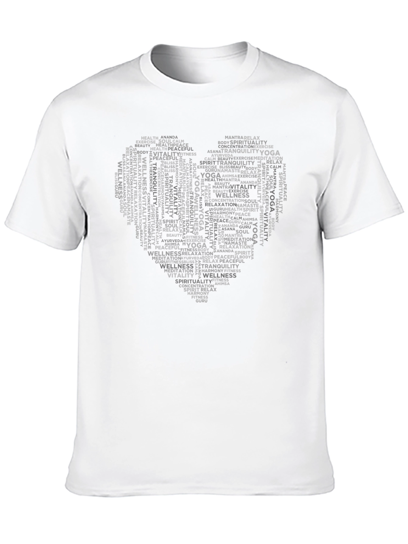 Yoga Word Art Heart Graphic T-Shirt