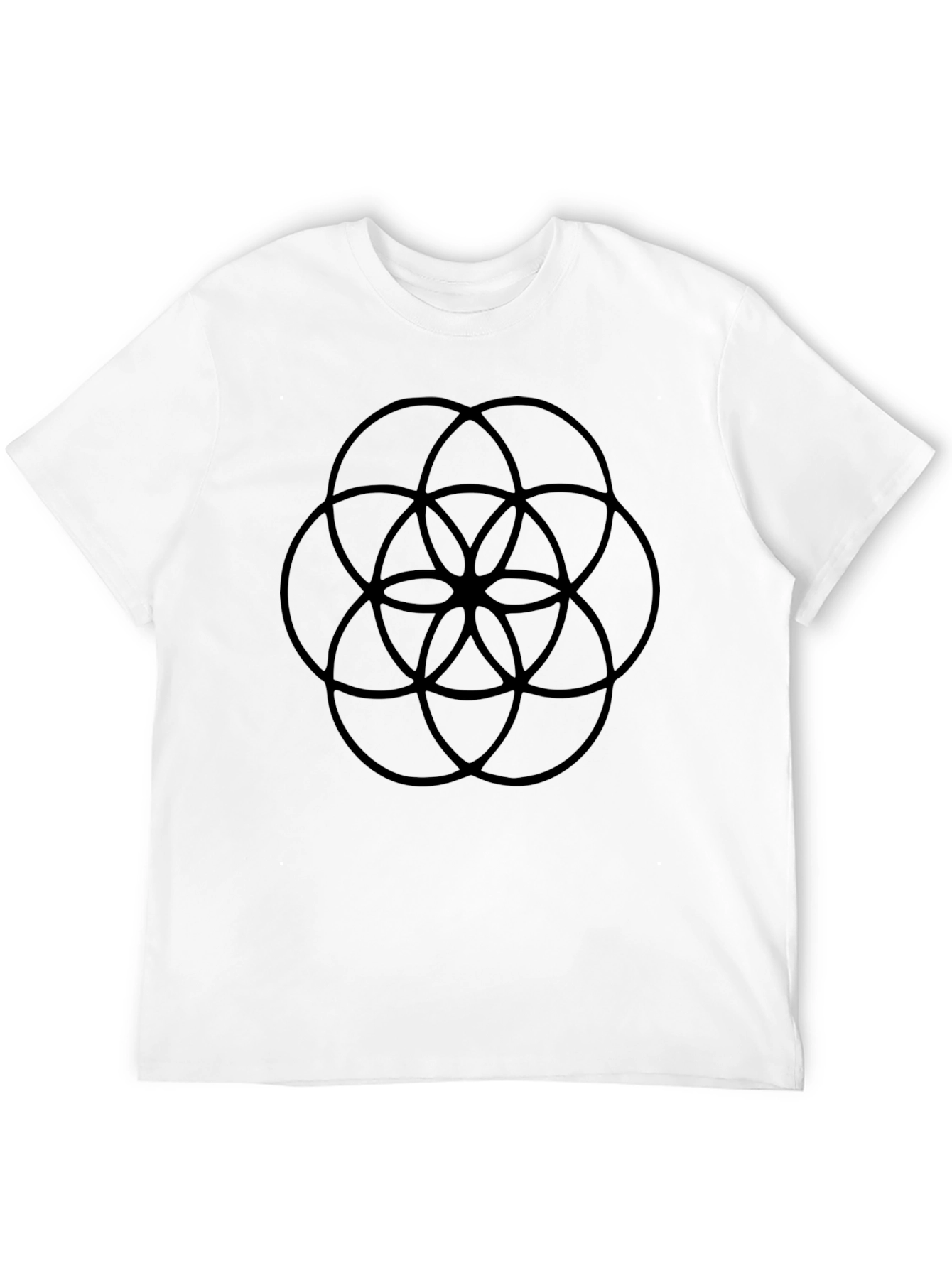 Geometric Circle Design Black T-Shirt
