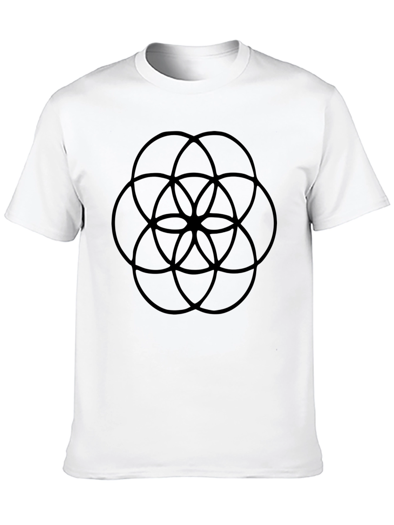 Geometric Circle Design Black T-Shirt