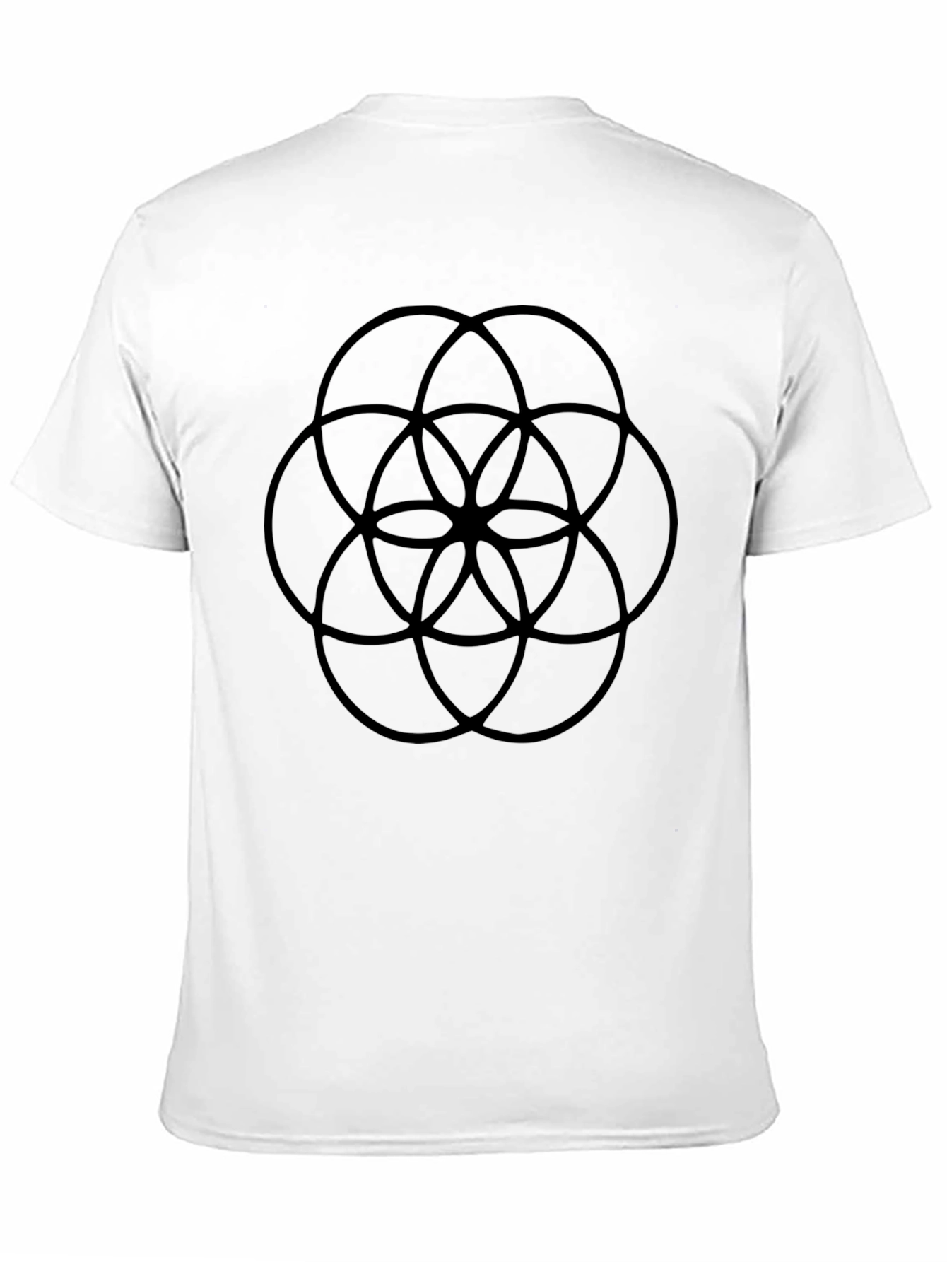 Geometric Circle Design Black T-Shirt