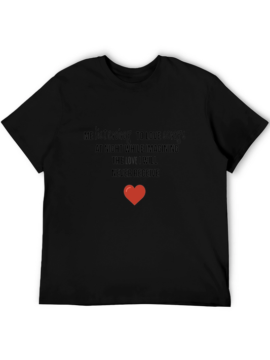 Listening To Love Songs Black T-Shirt