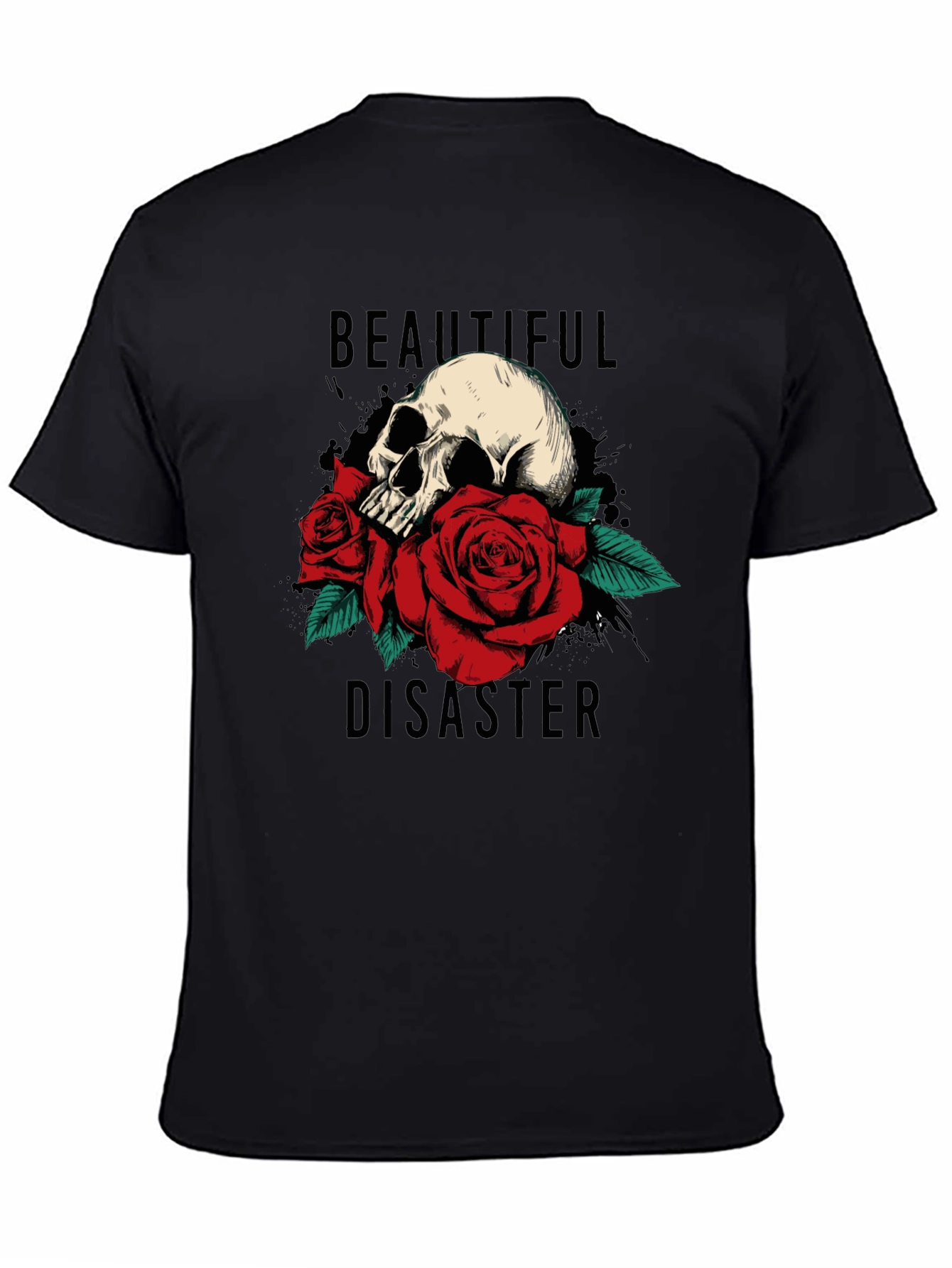 Beautiful Disaster Skull & Roses Graphic Tee