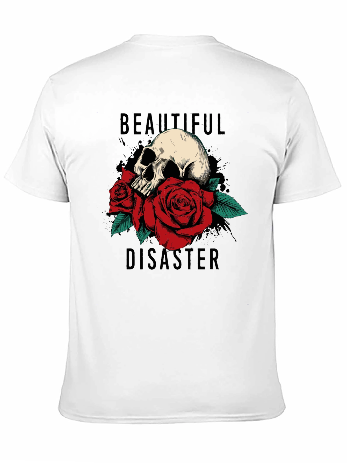 Beautiful Disaster Skull & Roses Graphic Tee