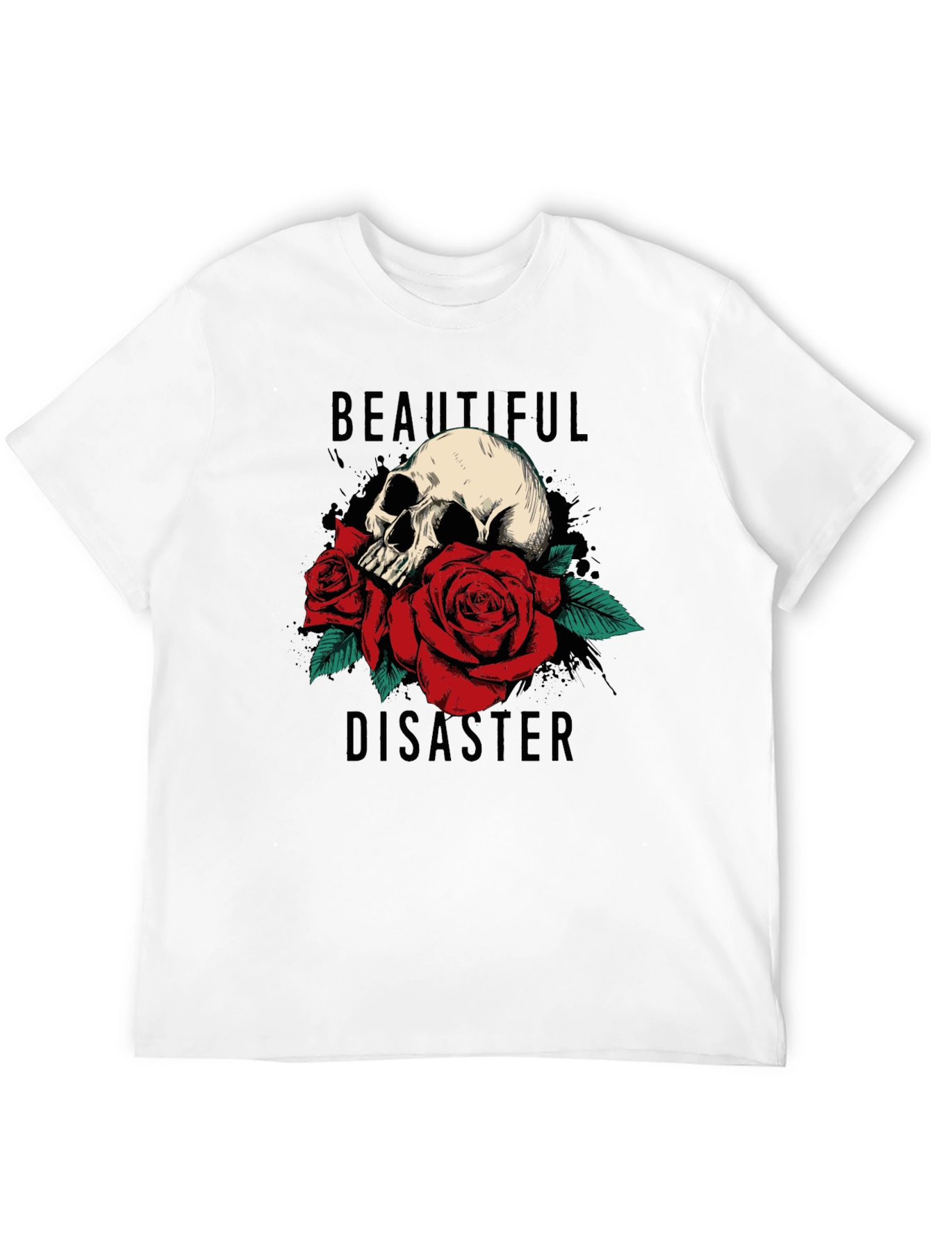 Beautiful Disaster Skull & Roses Graphic Tee
