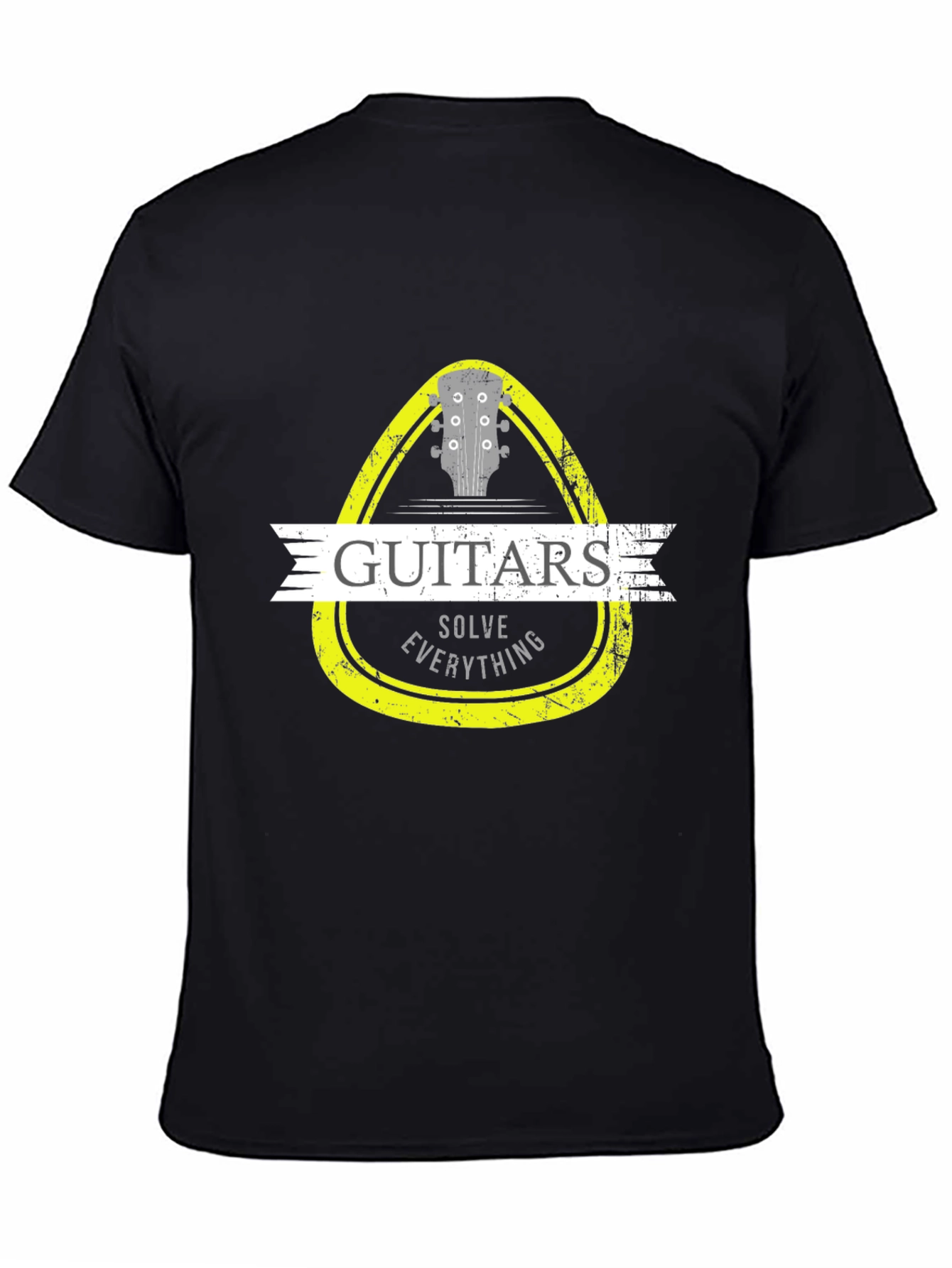 Guitars Solve Everything Graphic Tee - Music Lover T-Shirt