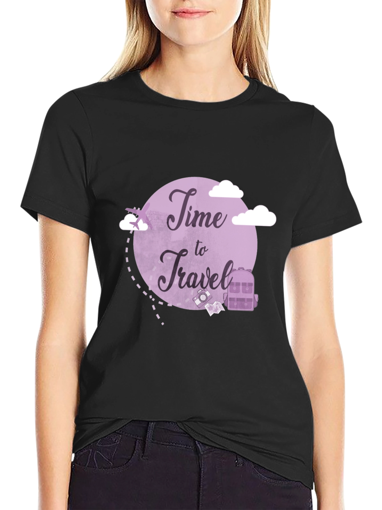 Time to Travel Graphic Tee - Black