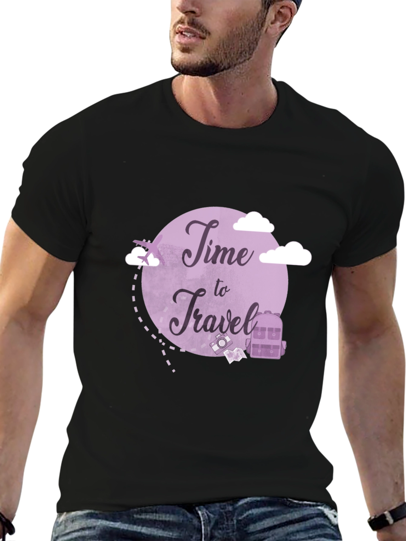 Time to Travel Graphic Tee - Black