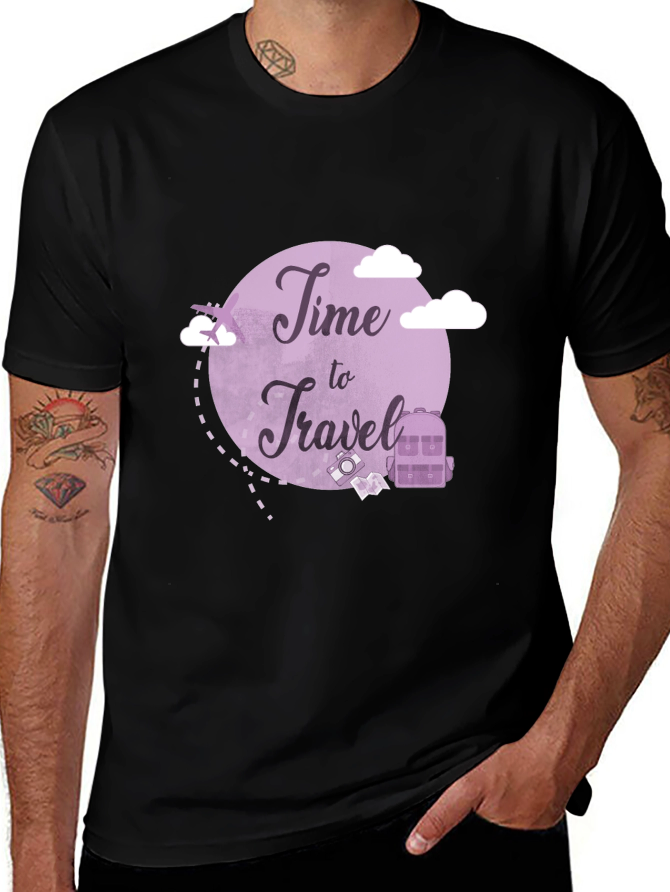Time to Travel Graphic Tee - Black