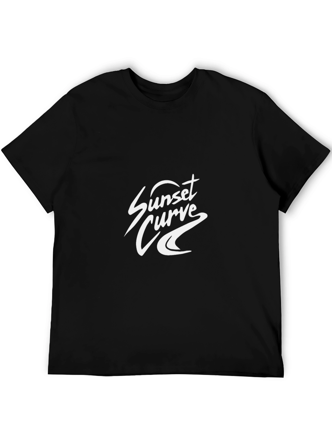 Sunset Curve Band Tee - Retro Black T-Shirt