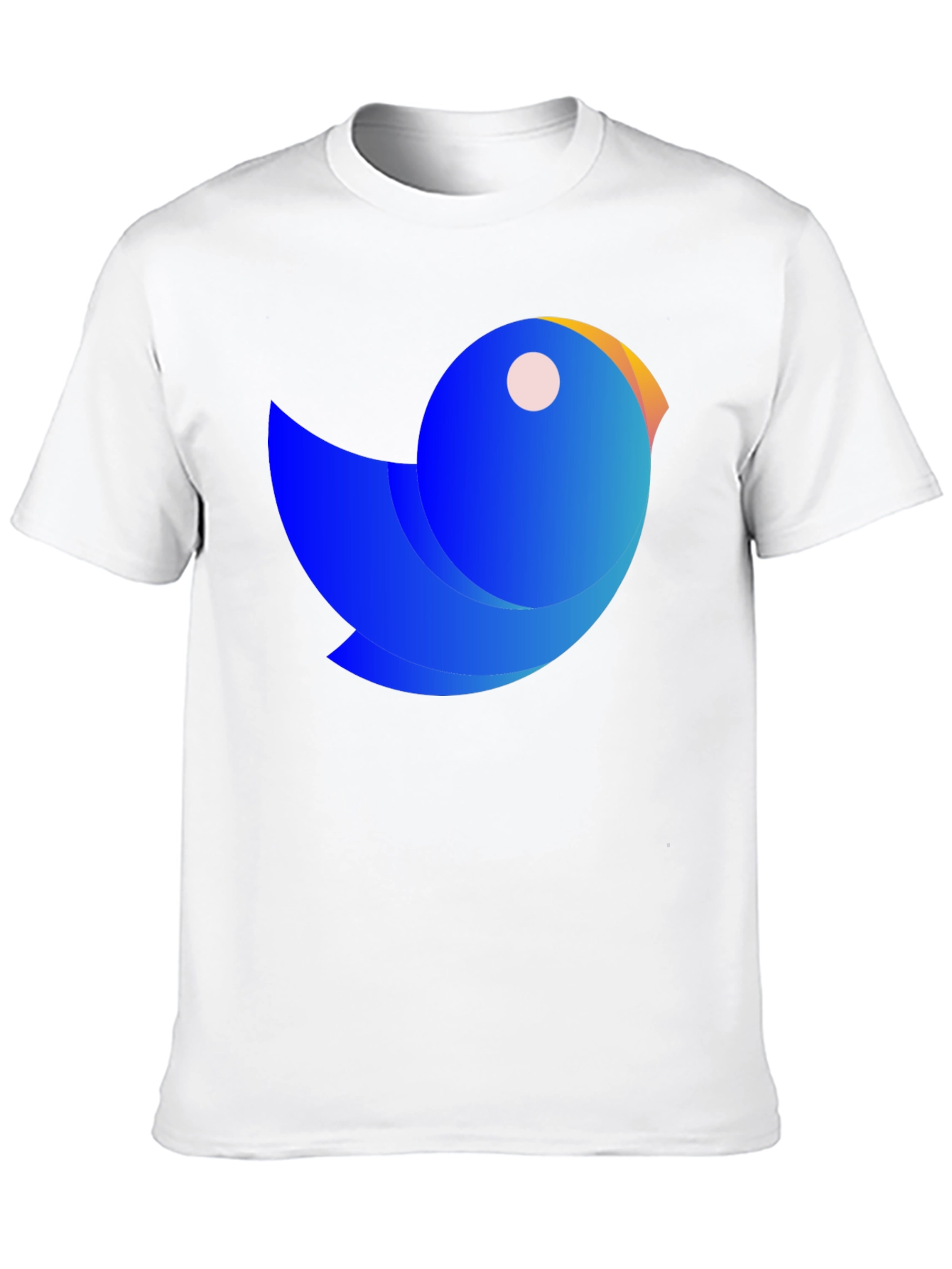 Abstract Blue Bird Graphic Tee - Casual Black T-Shirt