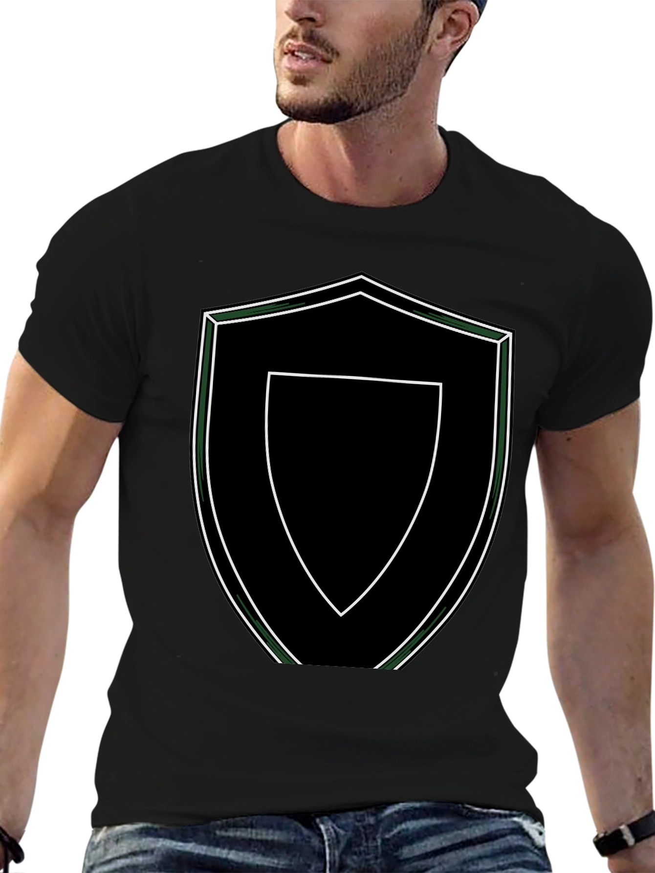 Shield Graphic Tee - Black Stylish T-Shirt