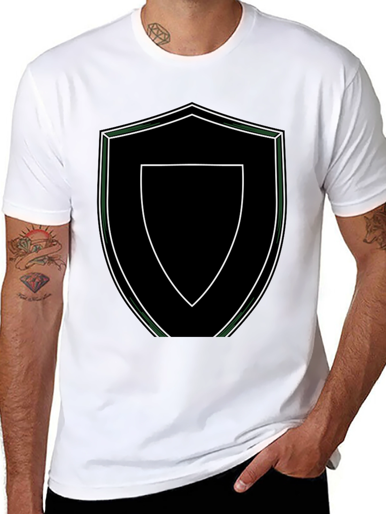 Shield Graphic Tee - Black Stylish T-Shirt