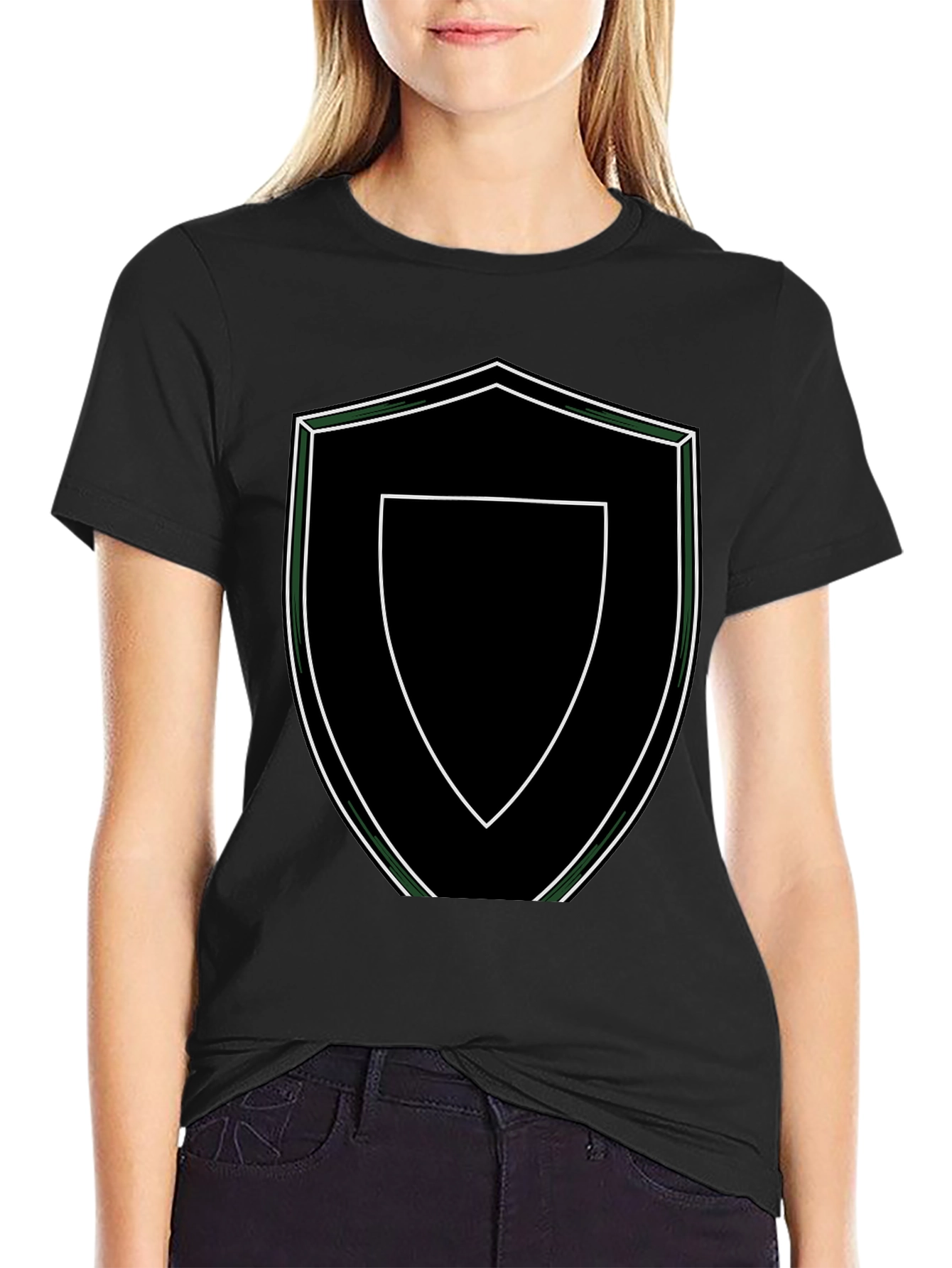 Shield Graphic Tee - Black Stylish T-Shirt