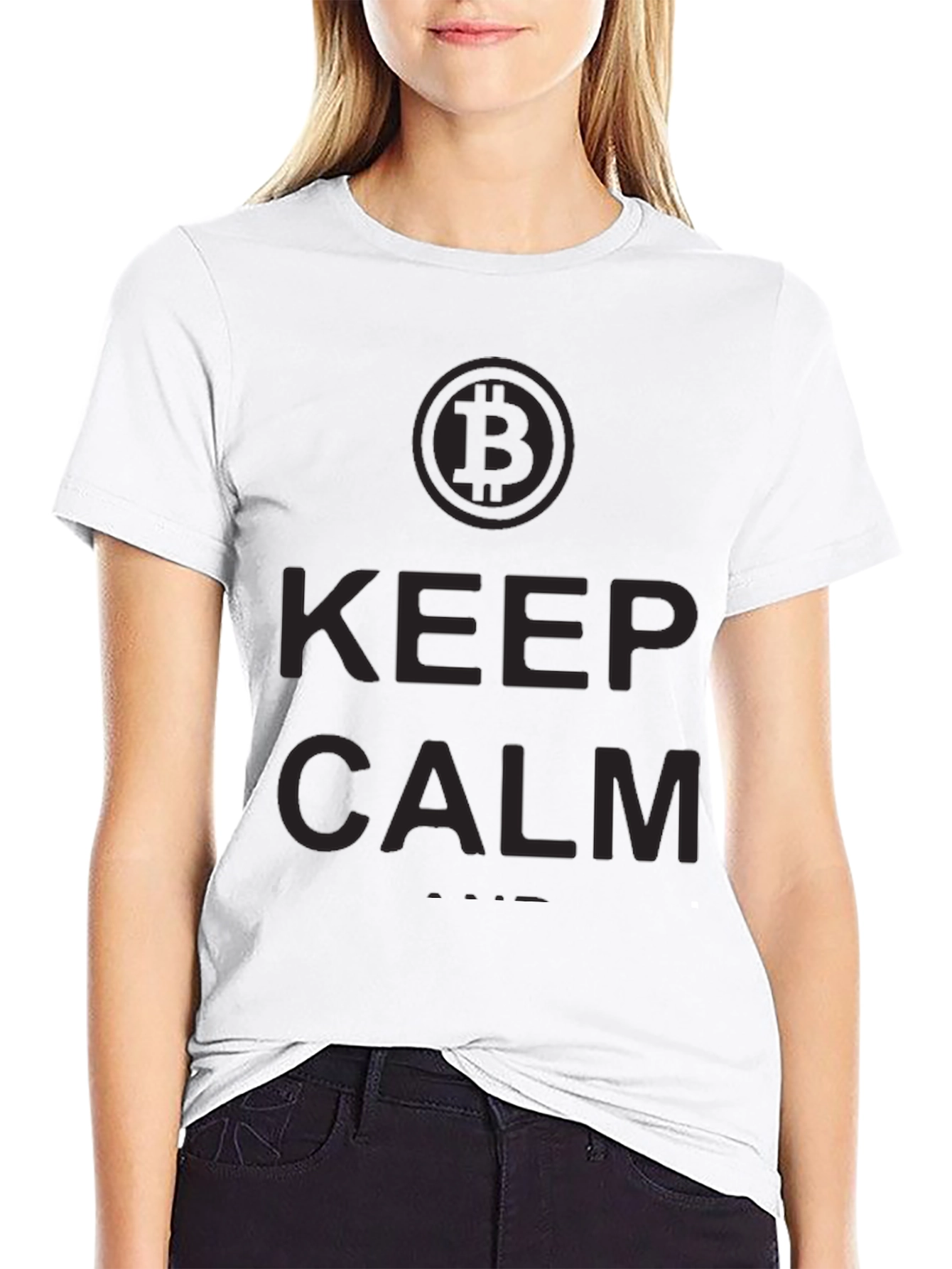 Bitcoin Keep Calm Black T-Shirt