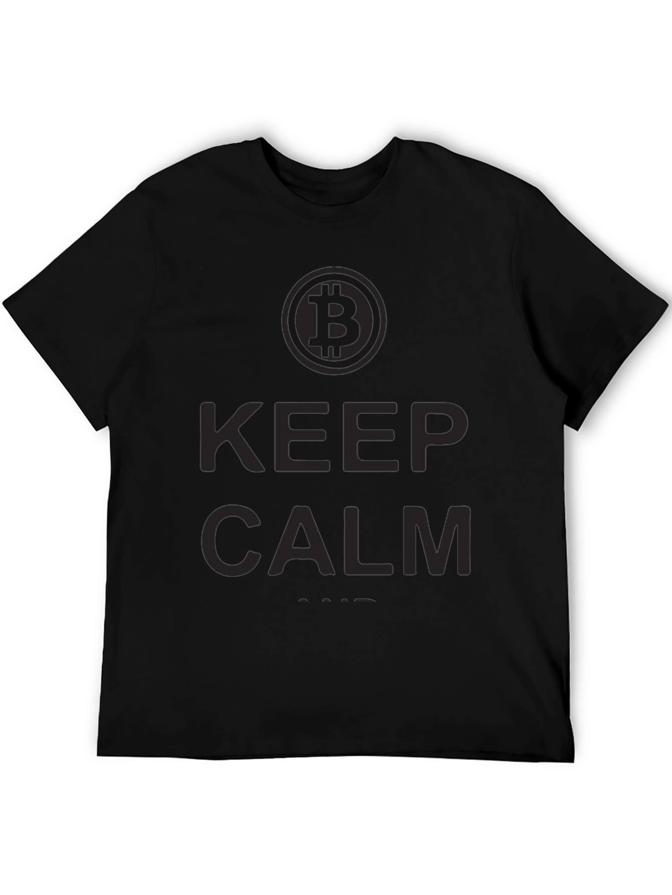 Bitcoin Keep Calm Black T-Shirt
