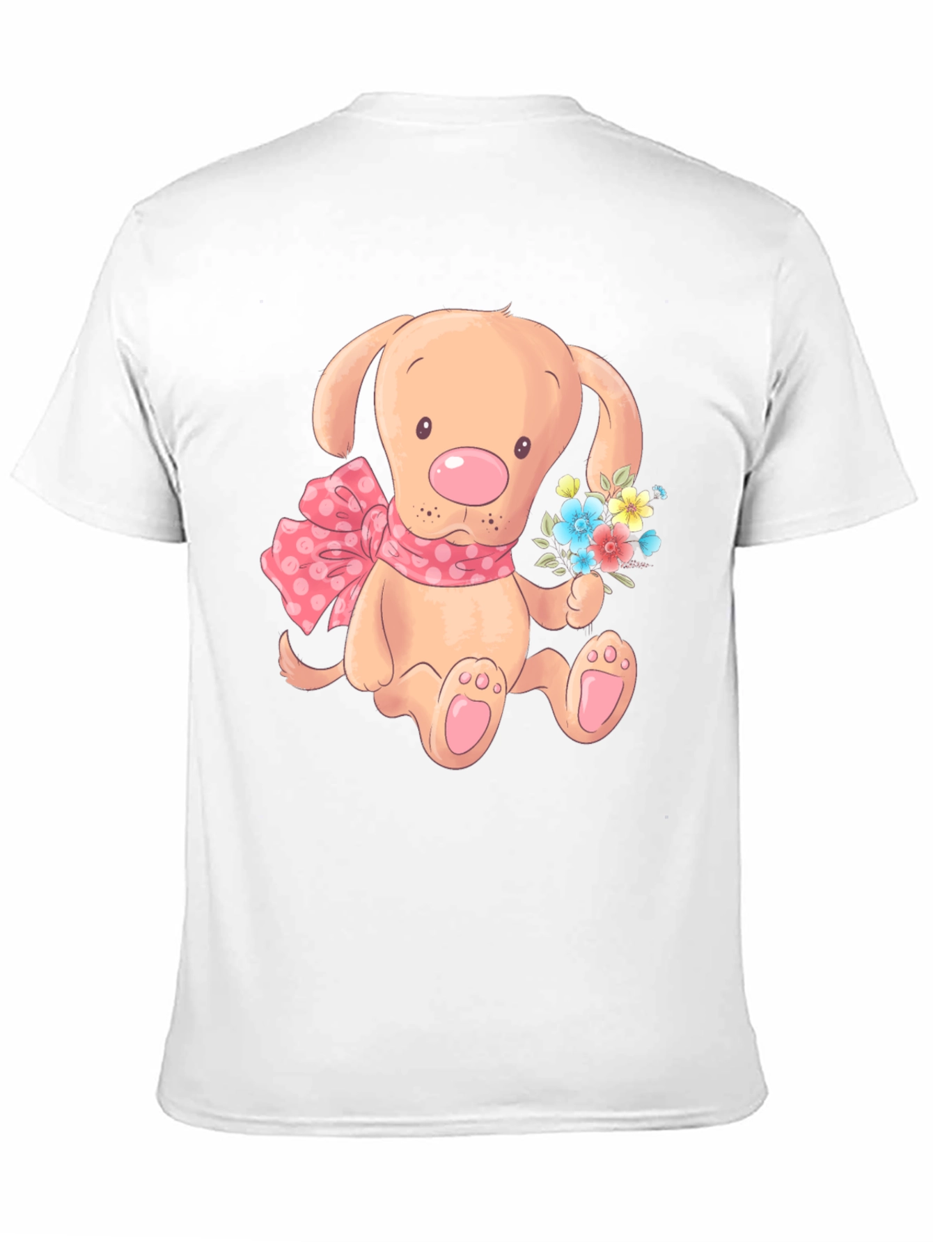 Cute Puppy T-Shirt - Mens Black Cotton Blend