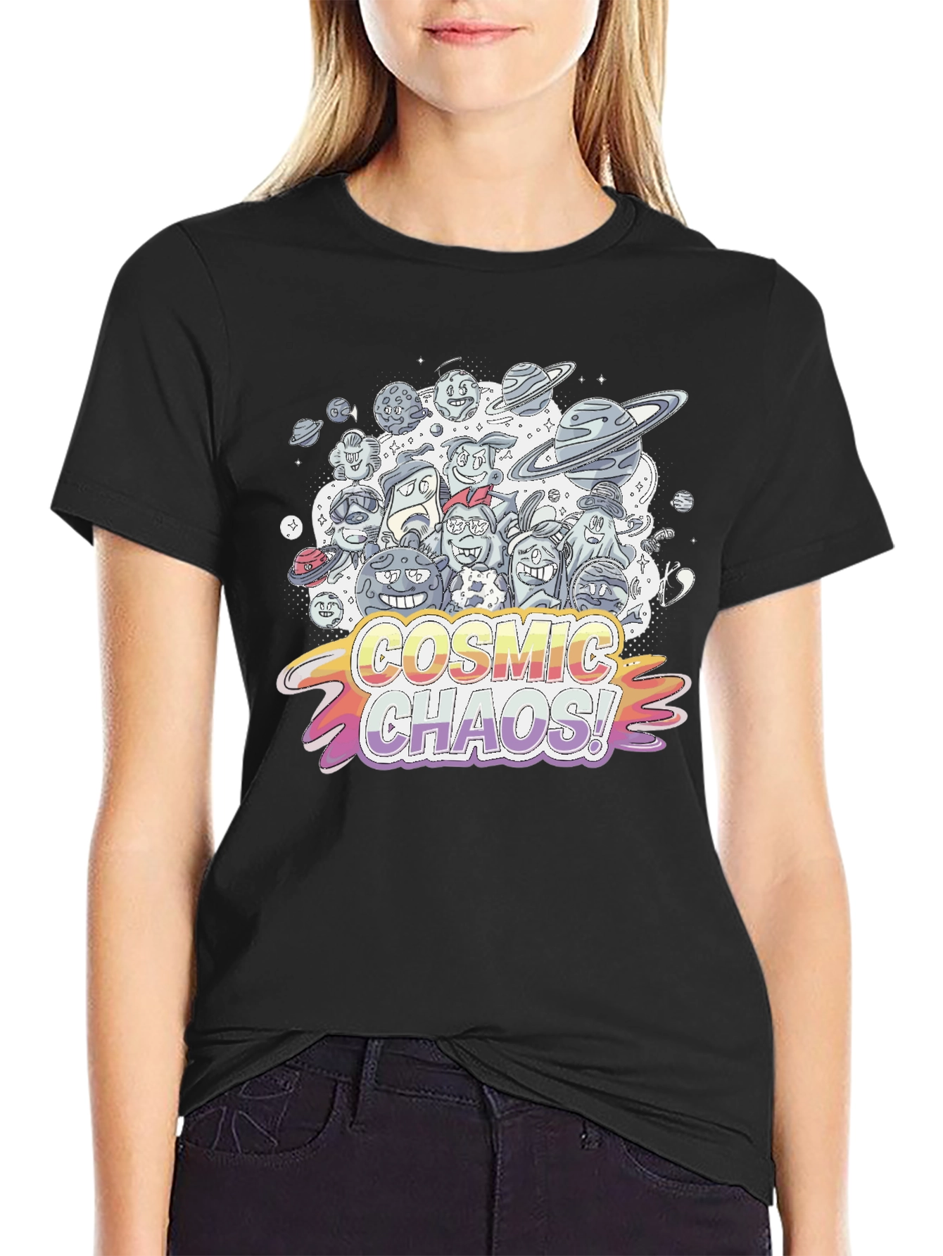 Cosmic Chaos Graphic Print T-Shirt