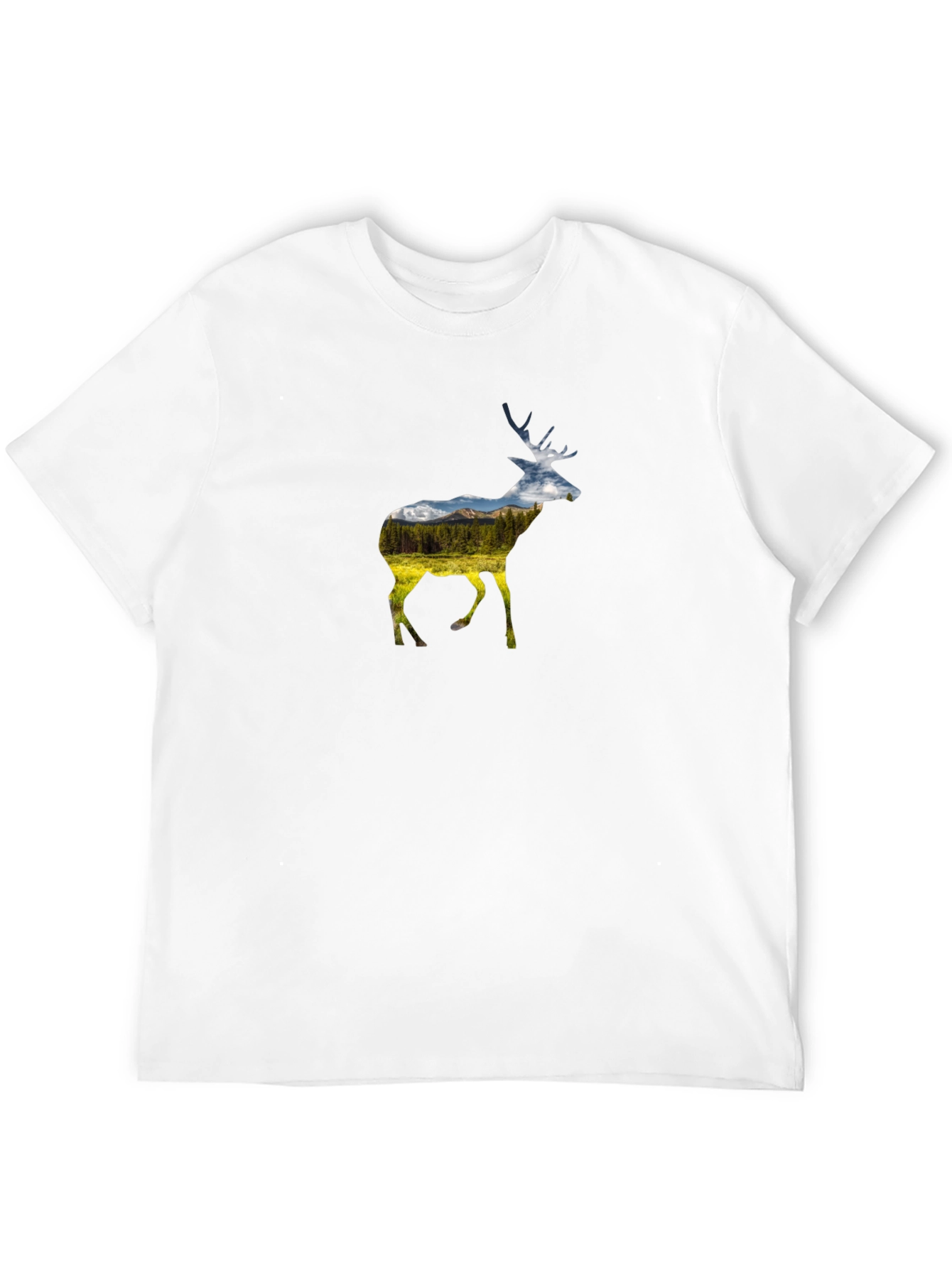 Nature Deer Graphic Black Tee