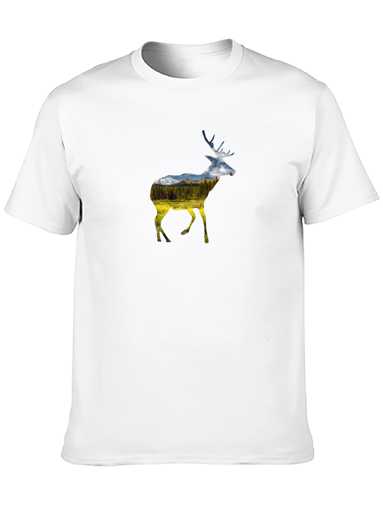 Nature Deer Graphic Black Tee