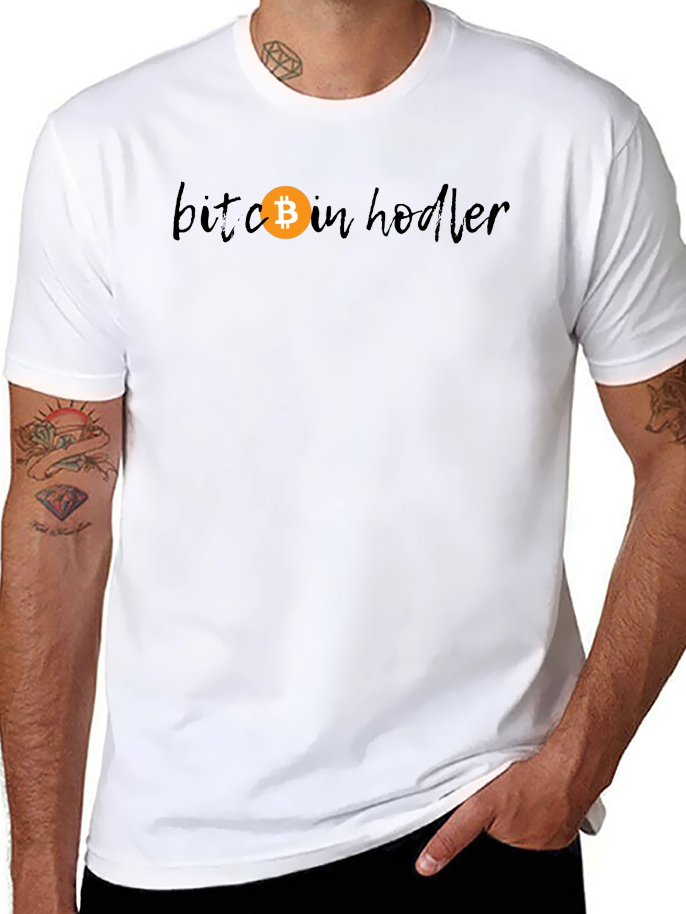 Bitcoin HODLer Black T-Shirt Crypto Design