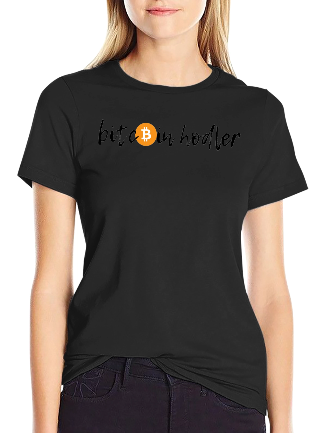 Bitcoin HODLer Black T-Shirt Crypto Design