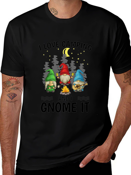 I Love Camping and I Gnome It Black T-Shirt