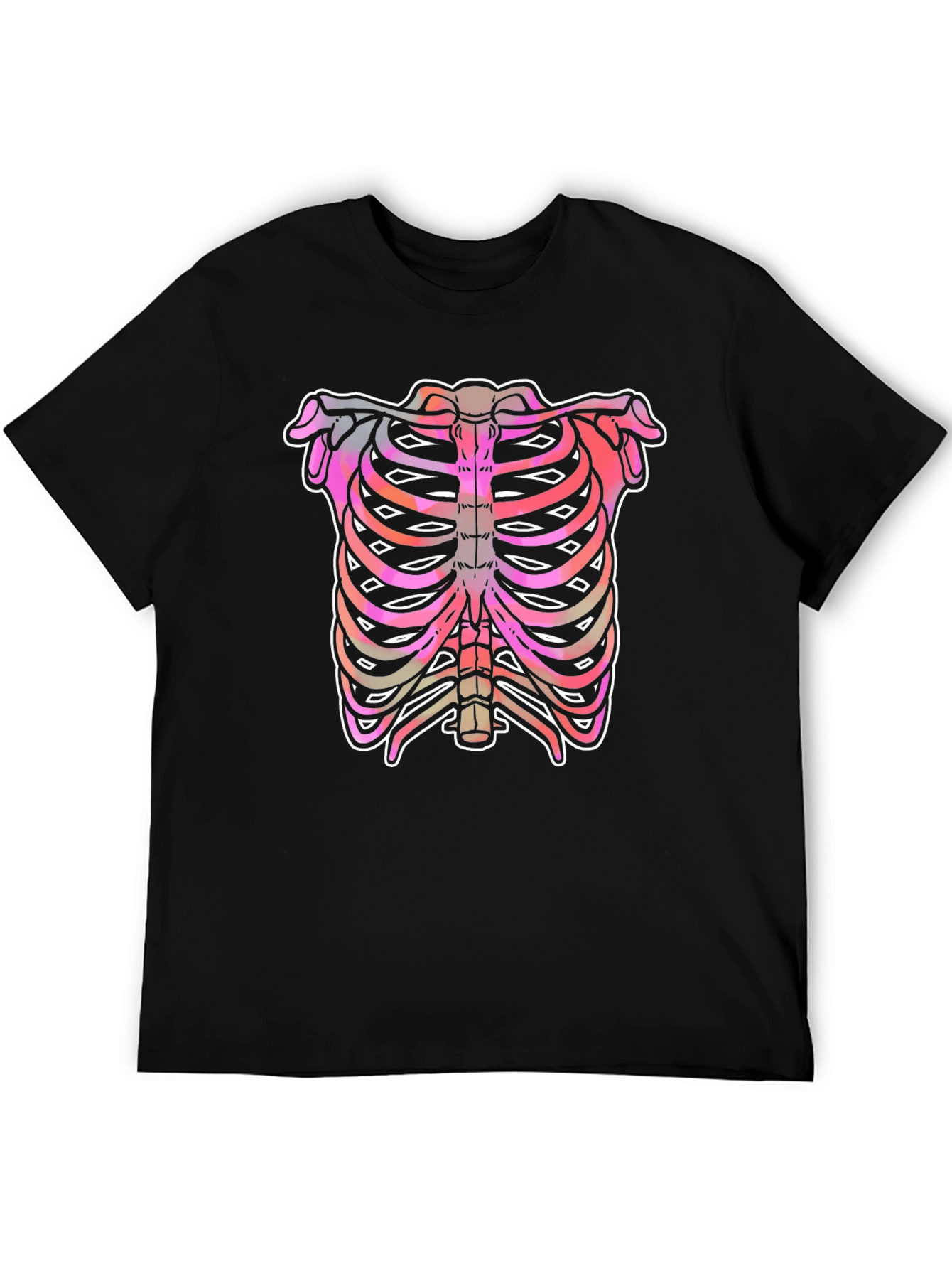 Rib Cage Graphic Tee - Unique Halloween Shirt