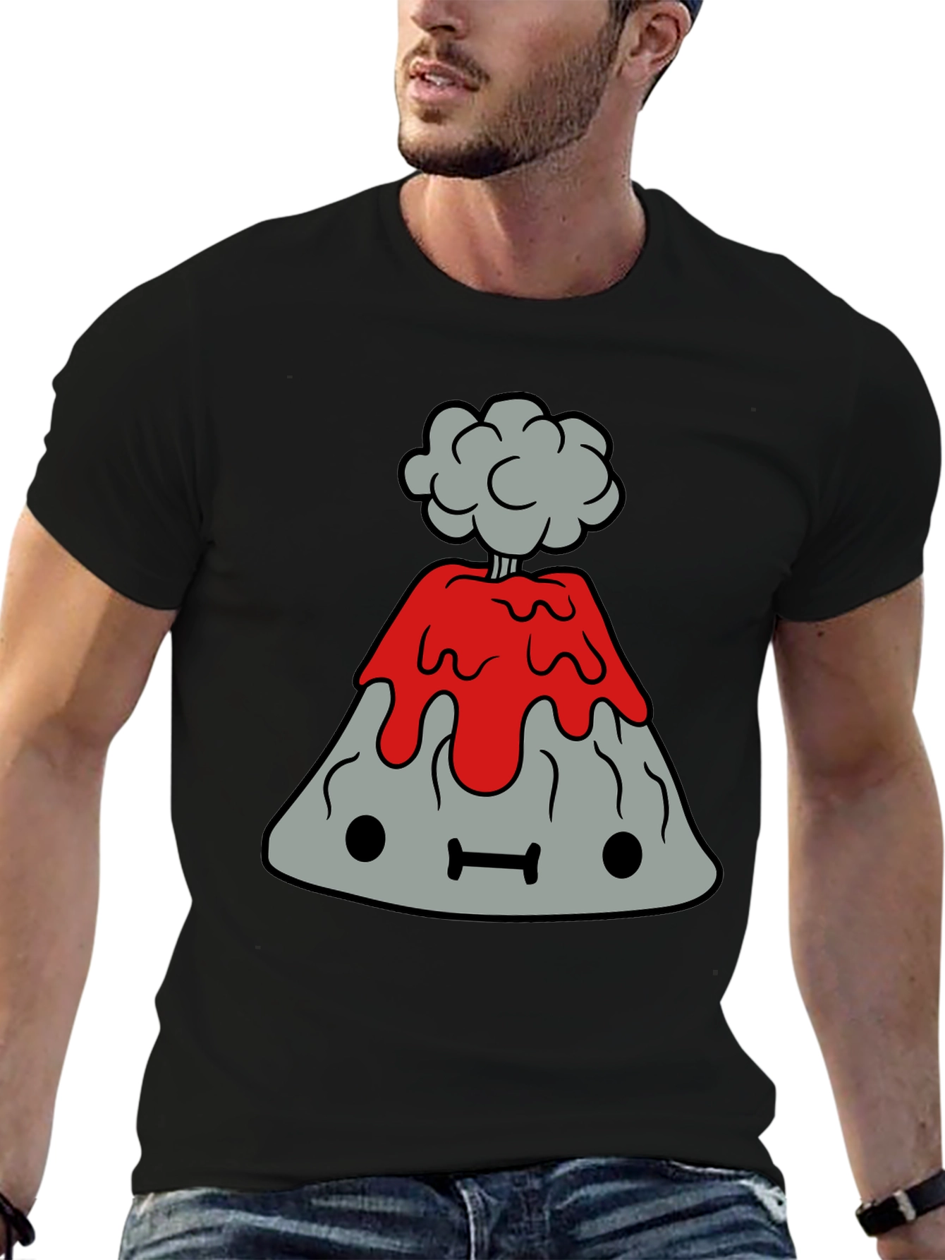 Cartoon Volcano Graphic Tee