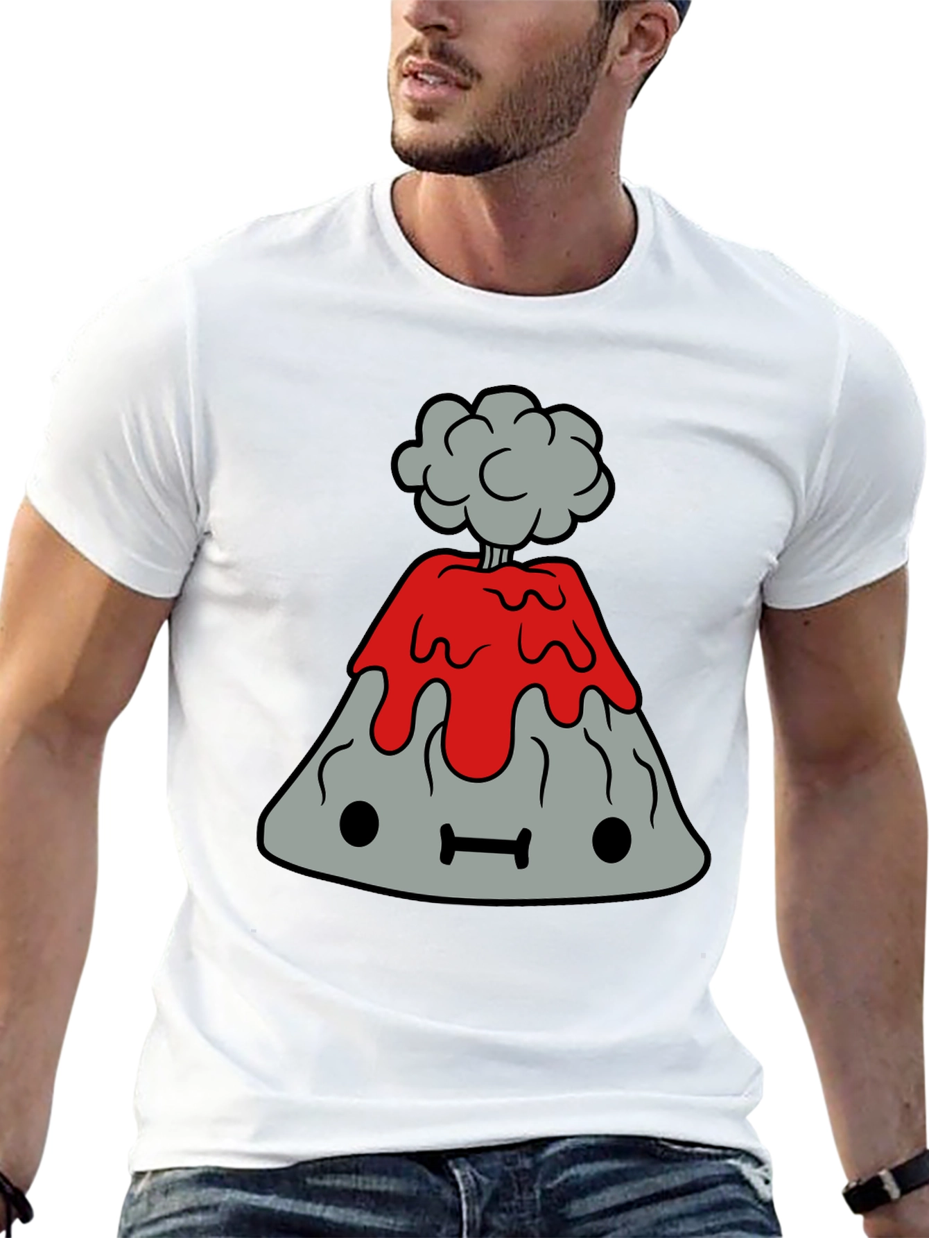 Cartoon Volcano Graphic Tee