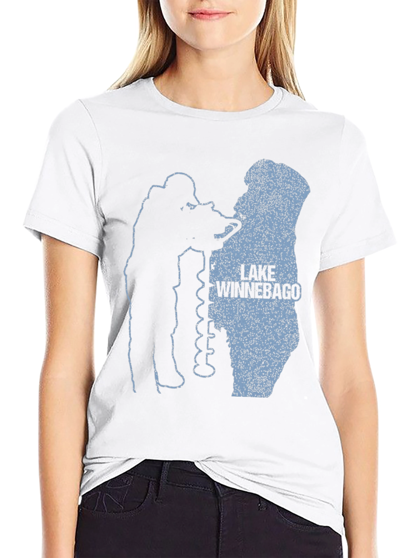 Lake Winnebago Ice Fishing Graphic T-Shirt