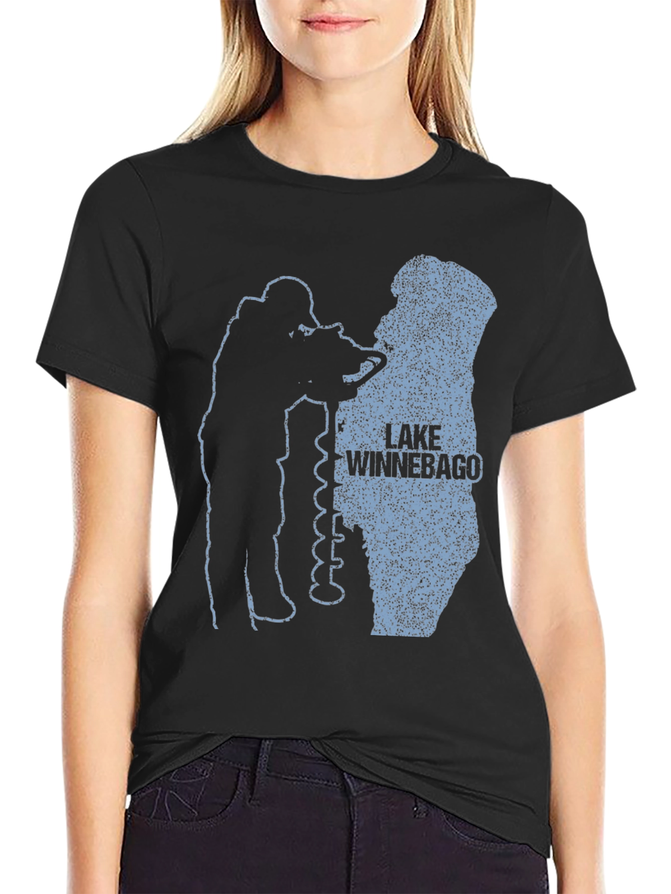Lake Winnebago Ice Fishing Graphic T-Shirt
