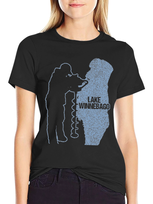 Lake Winnebago Ice Fishing Graphic T-Shirt