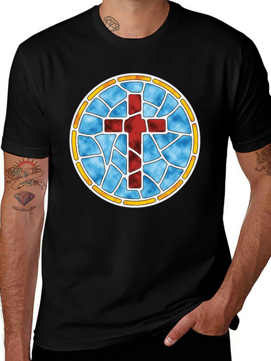Stained Glass Cross Graphic Tee