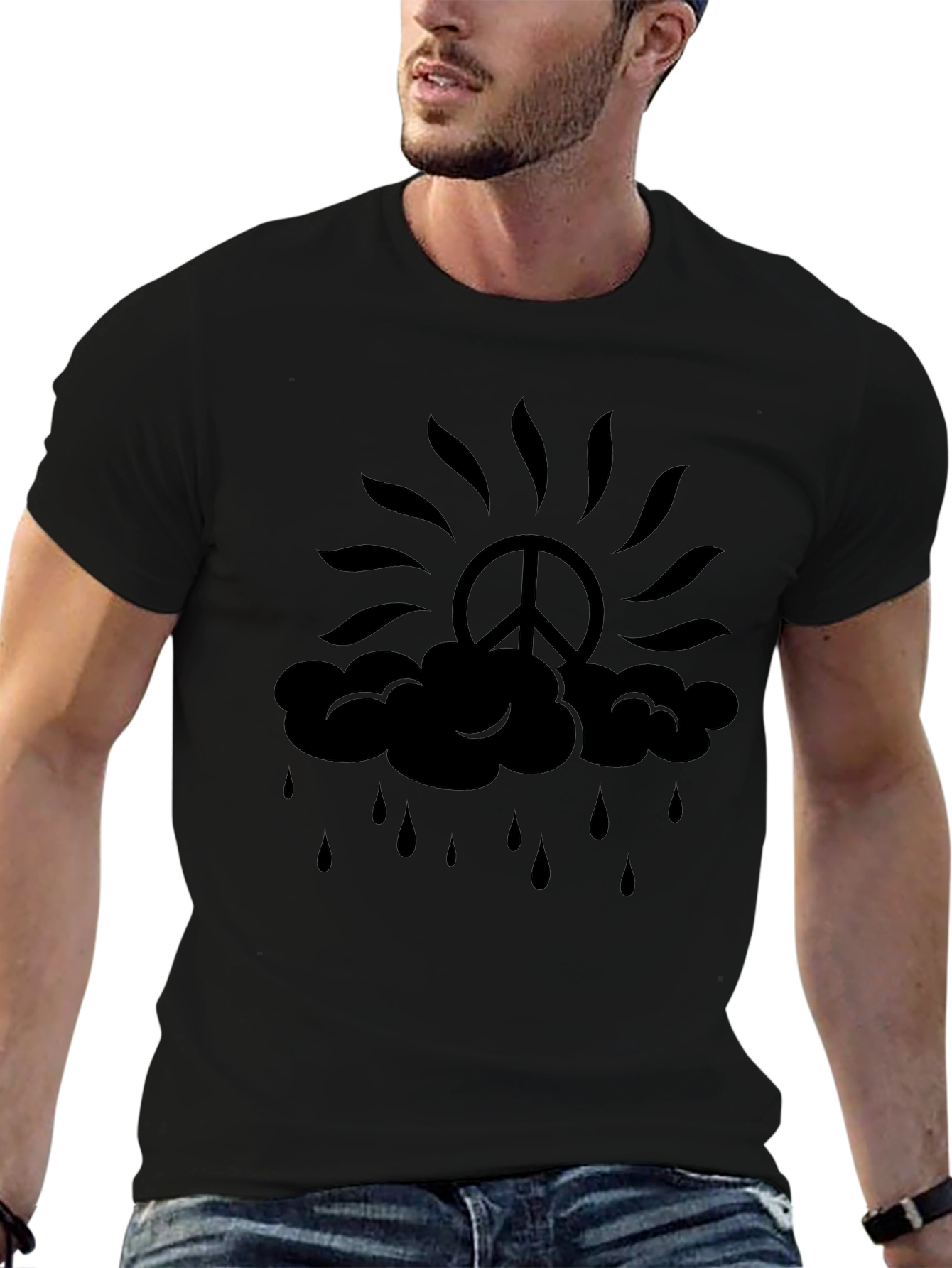 Peace Sign Sun Rain Graphic Tee