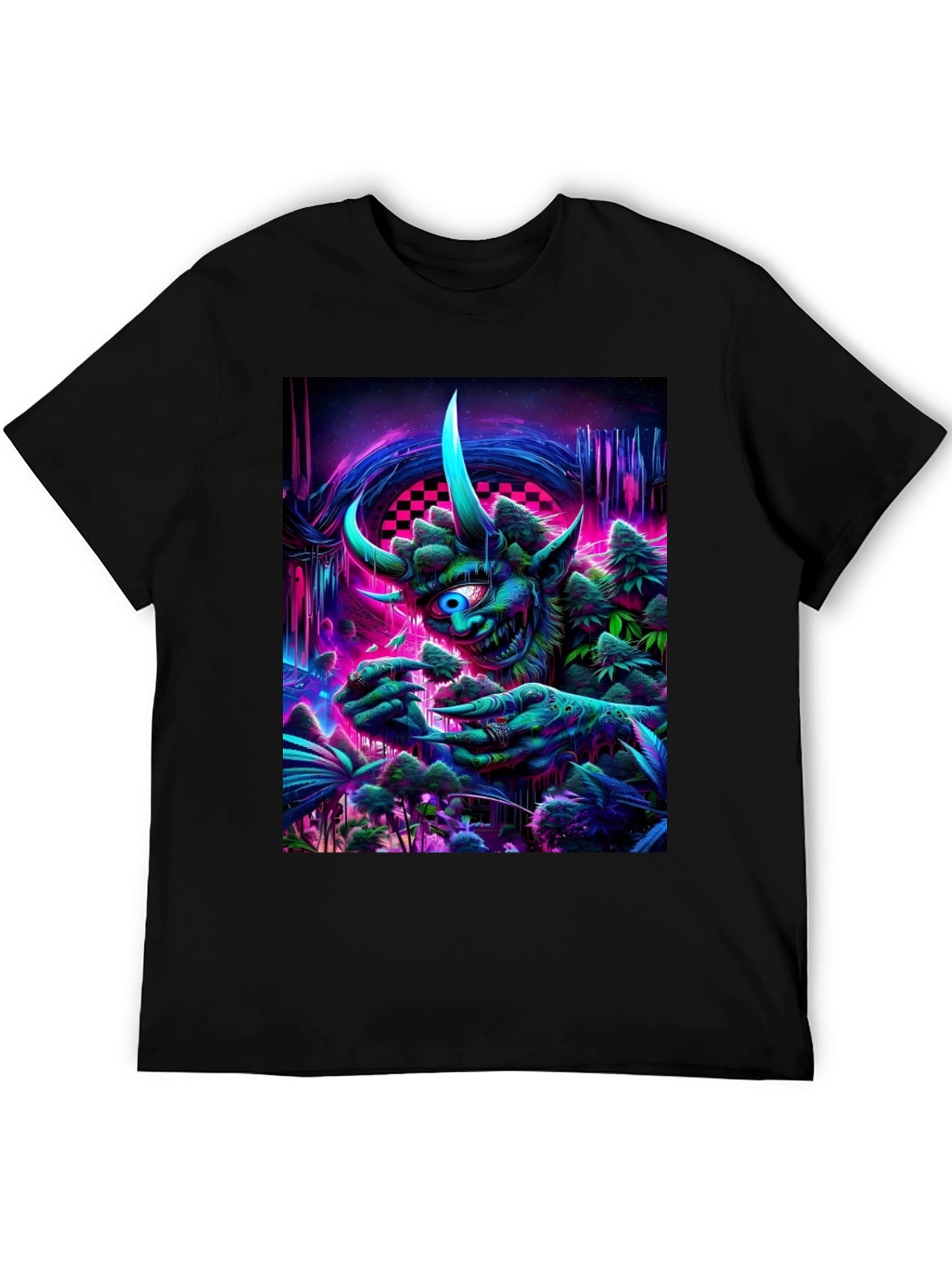 Psychedelic Monster Graphic T-Shirt