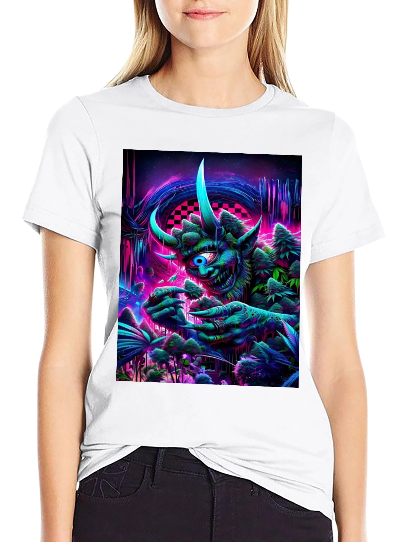 Psychedelic Monster Graphic T-Shirt