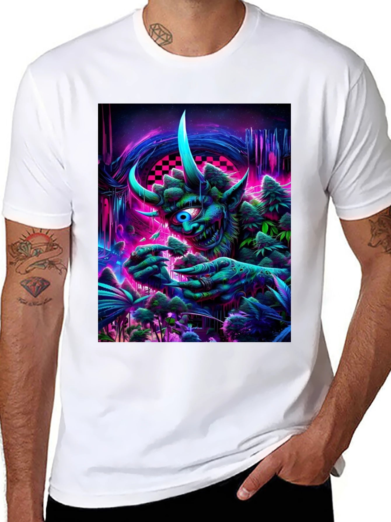 Psychedelic Monster Graphic T-Shirt